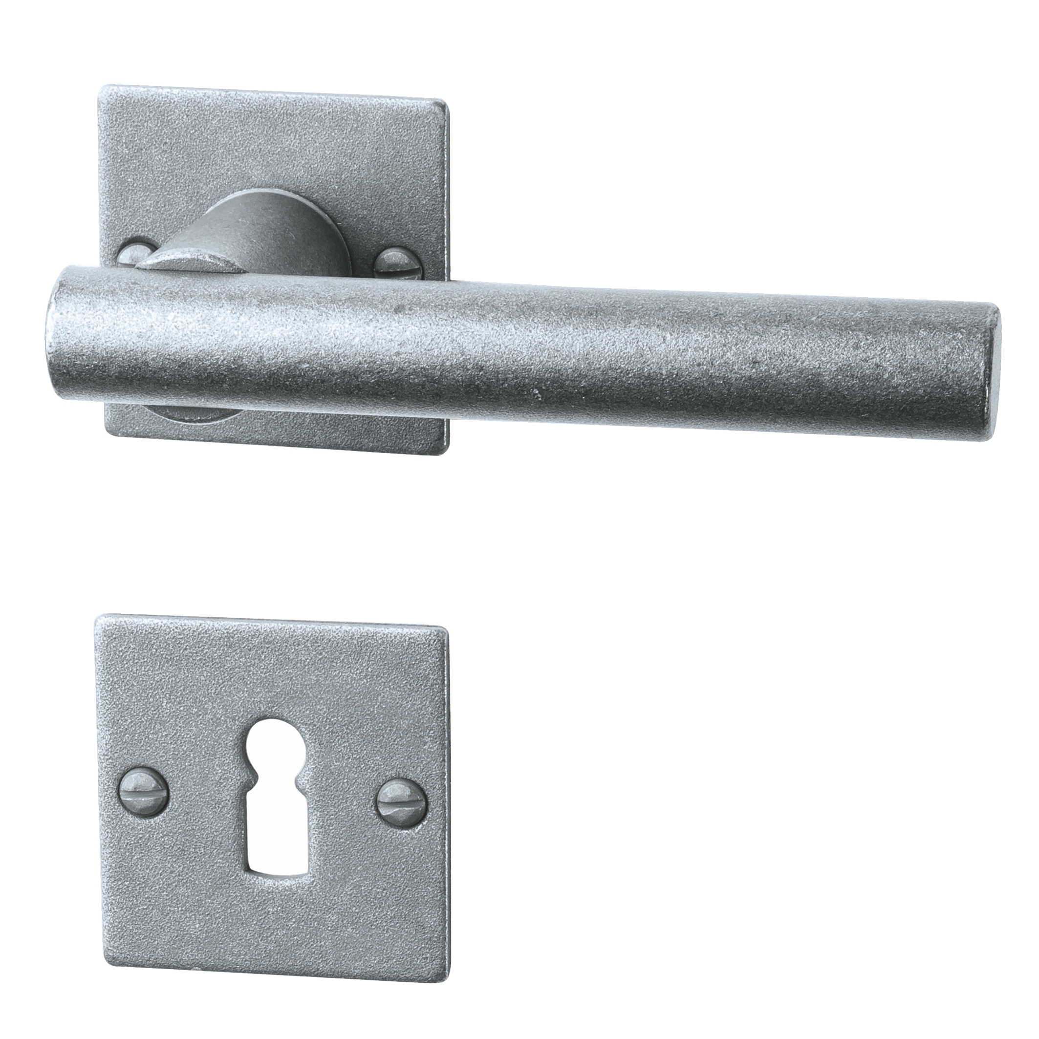 Rosettengarnitur in Schmiedeeisen thermopatiniert ® BB mit TD051 Serie TG505 Bild1