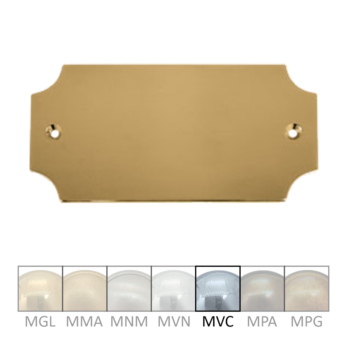 Namensschild Messing MVC 100x45mm Serie NS006 Bild1