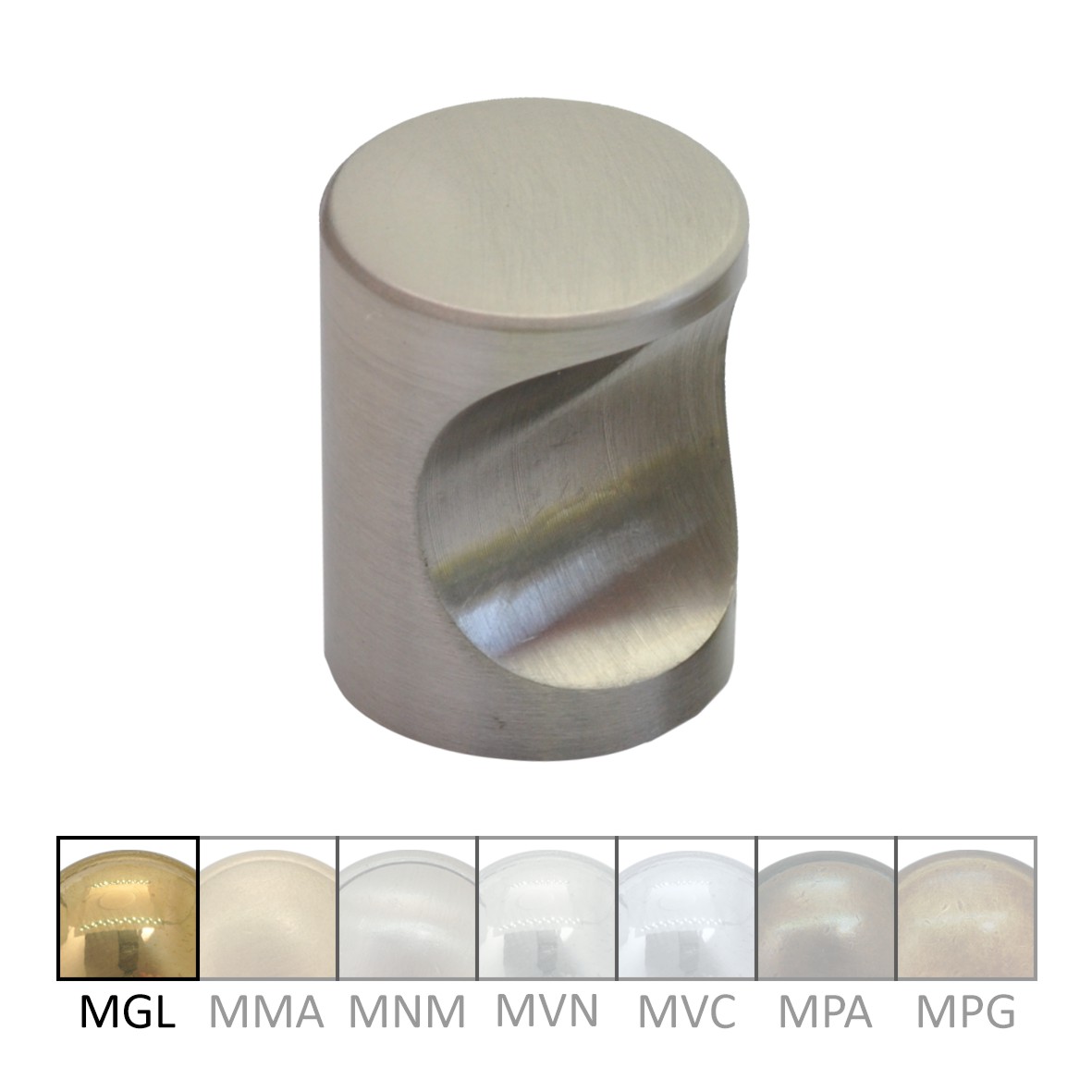 Cylinder Möbelknopf in Messing glänzend mit Schutzlack, D