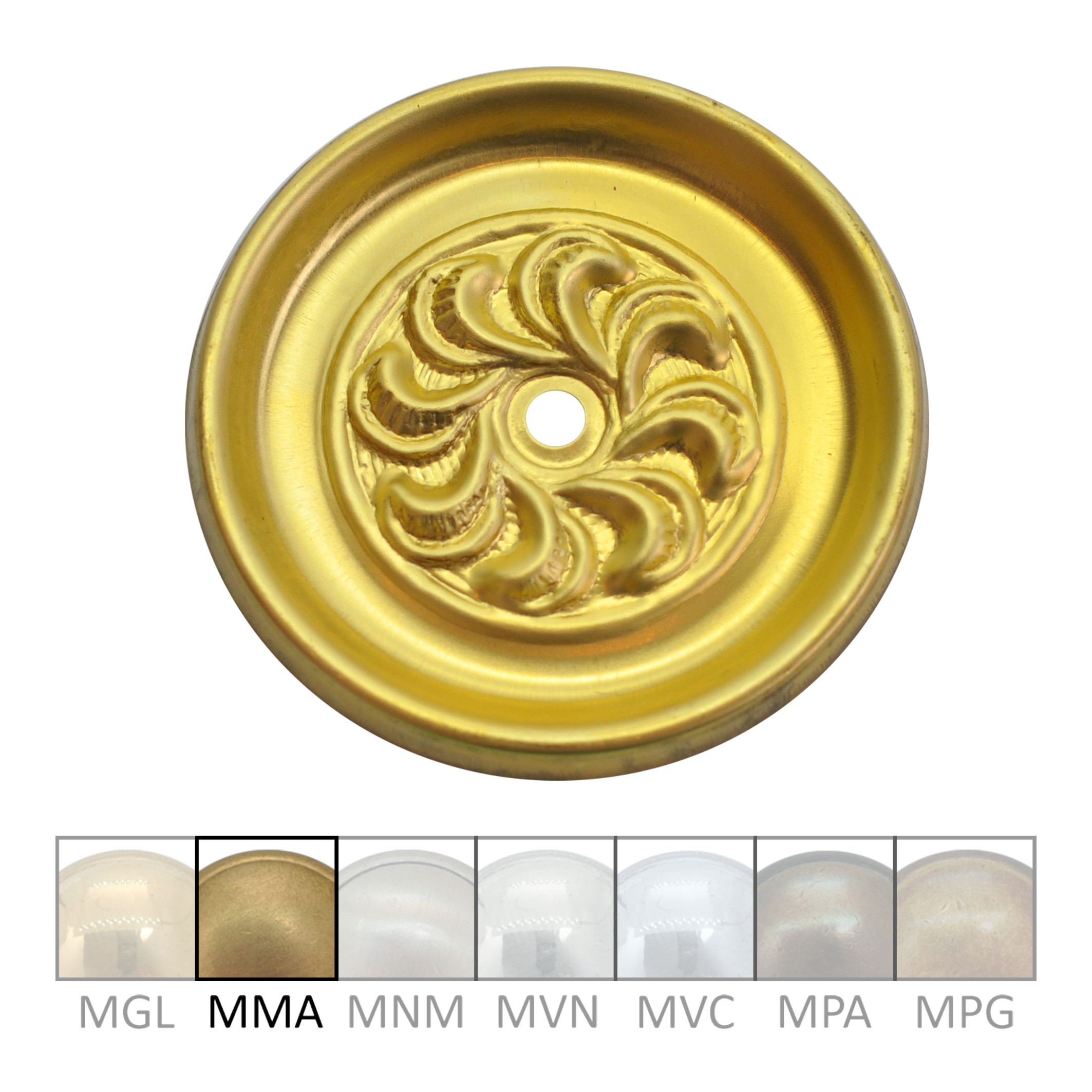 Klassizismus Möbelschild geprägt Messing MMA D65mm Griff Serie KL090 Bild1