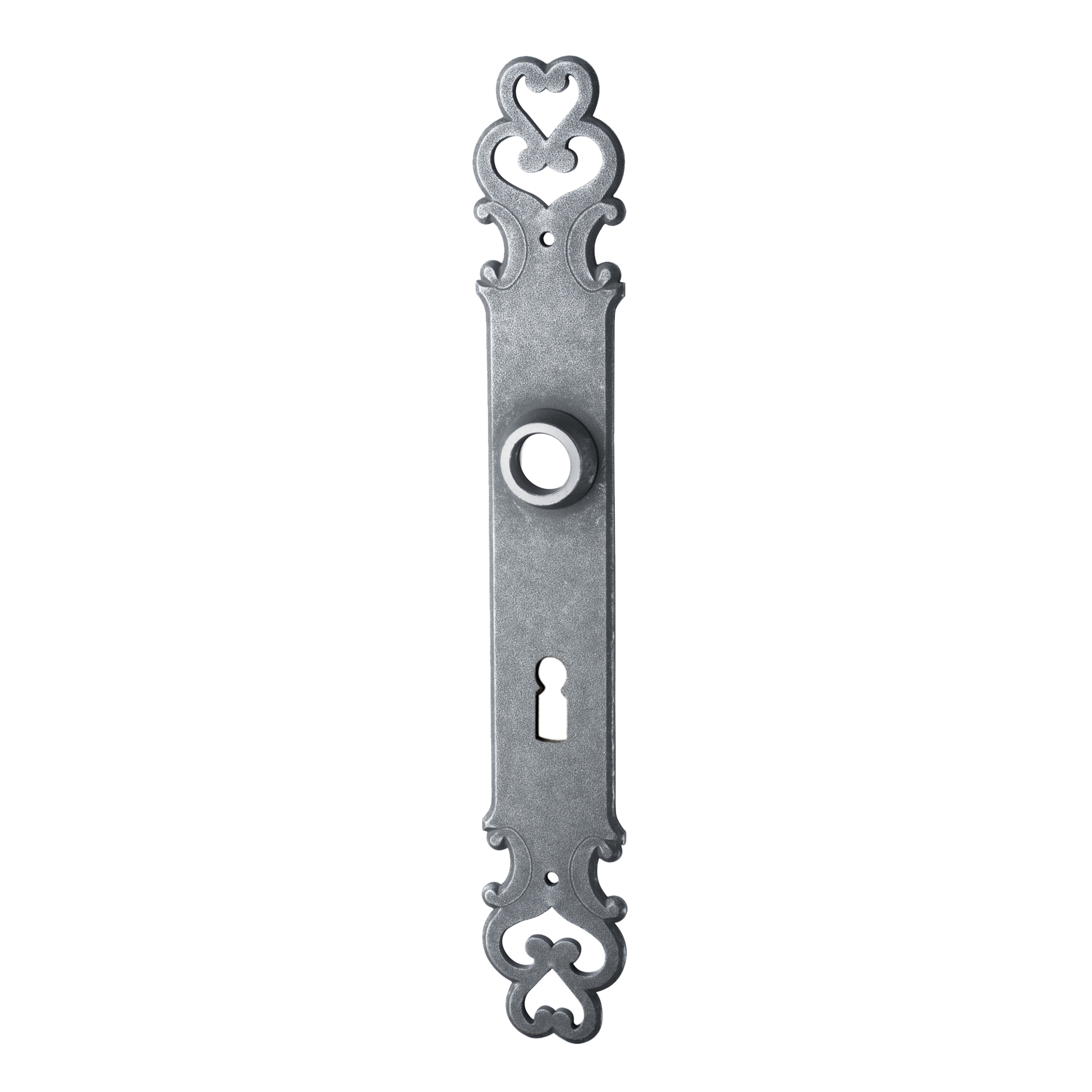 Zimmertürschild Dist. 72 mm BB, Eisen schwarz passiviert  L x B