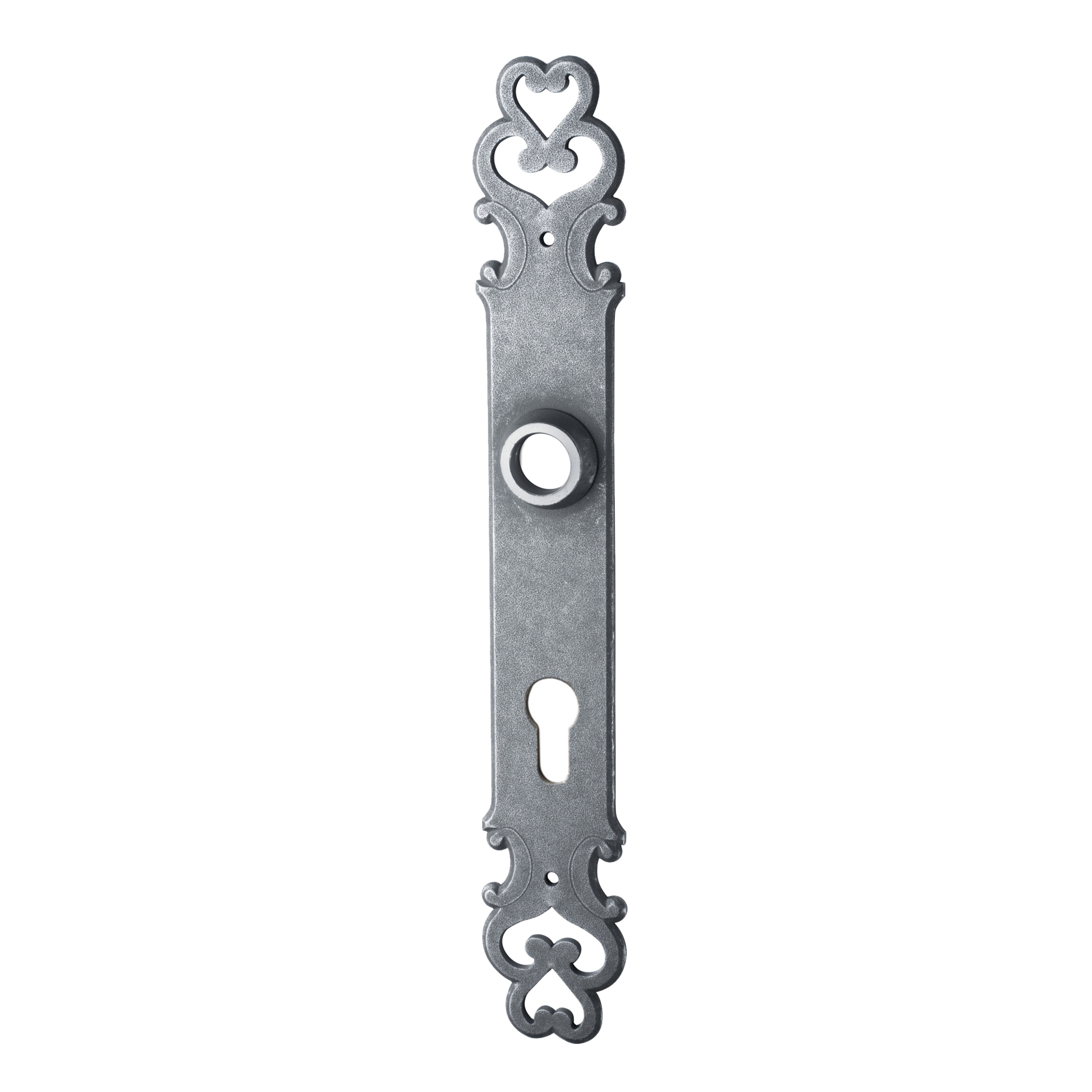 Zimmertürschild Dist. 92 mm PZ, Eisen schwarz passiviert  L x B