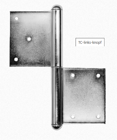 Einstemmband fester Stift 140mm rechts - Eisen verzinkt Serie TB012 Bild1