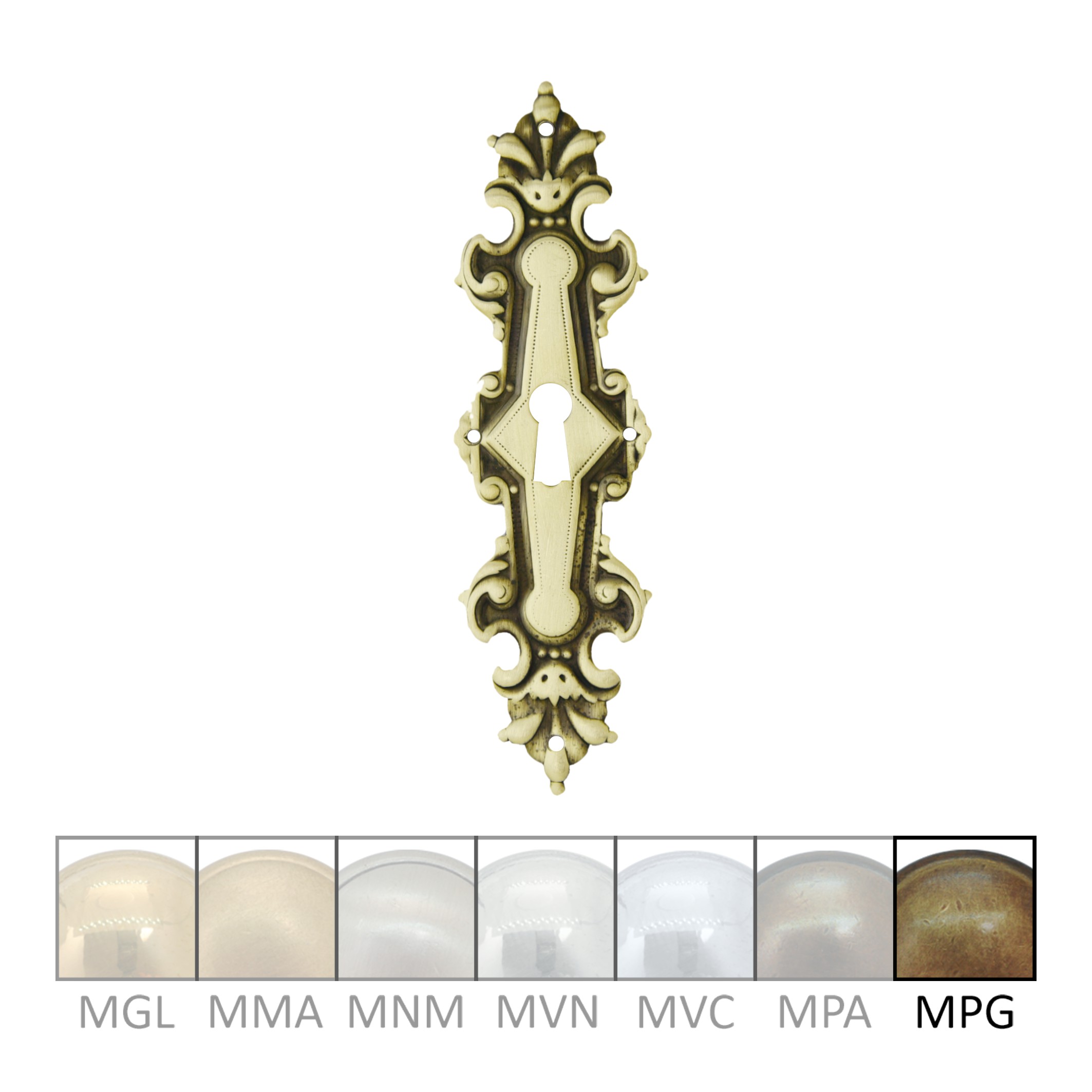 Historismus Möbelschild geprägt Messing MPG 32 X 120mm mit Schlüsselloch Serie HI032 Bild1