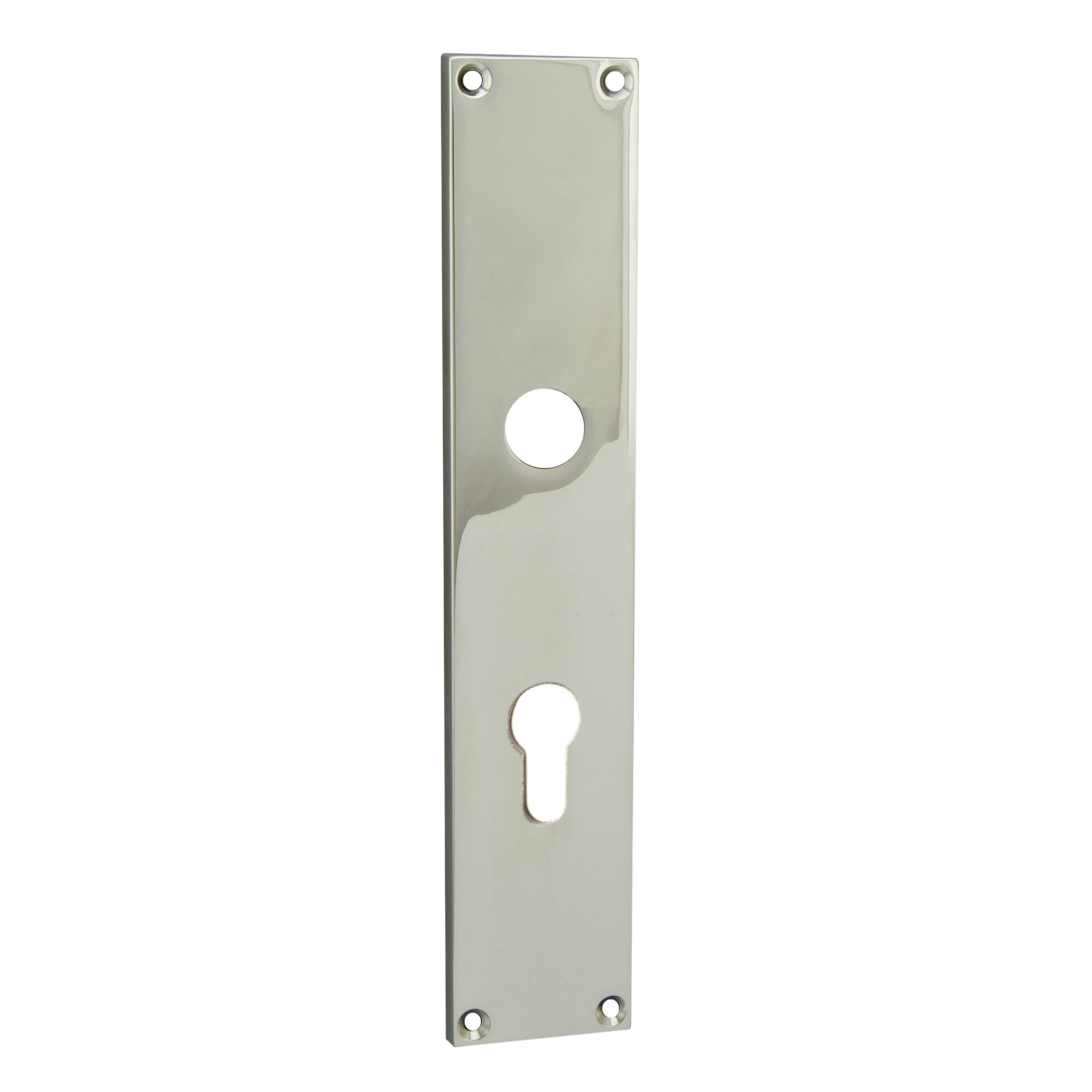 Türschild Dist. 72 mm PZ in Nickel glänzend mit Schutzlack Bild1