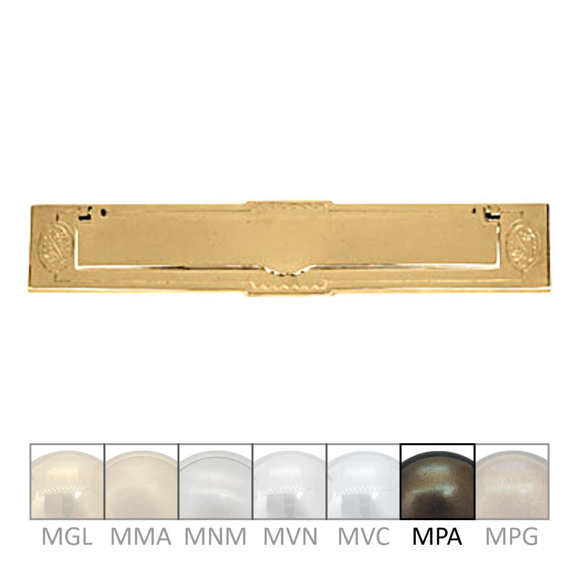 Briefklappe Messing MPA 315 x 65mm Serie BK006 Bild1