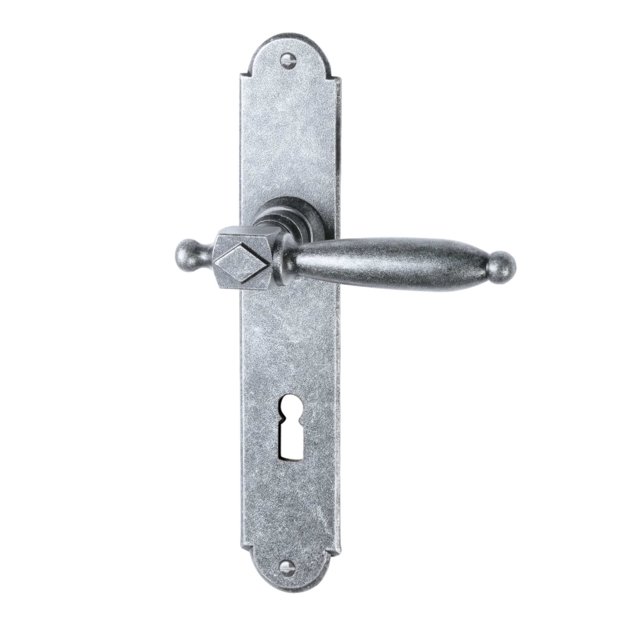 Zimmertürgarnitur in Schmiedeeisen thermopatiniert ® BB 72 mit TD068 Serie TG501 Bild1