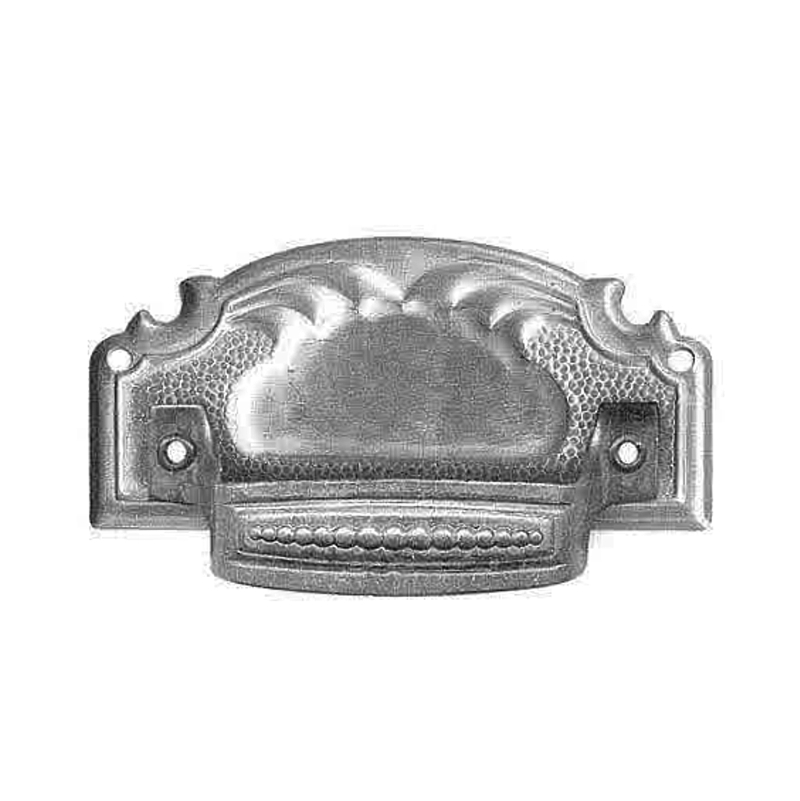 Jugendstil Möbelschild geprägt Messing MMA 68 x 33mm mit Griff fest Serie JU116 Bild1