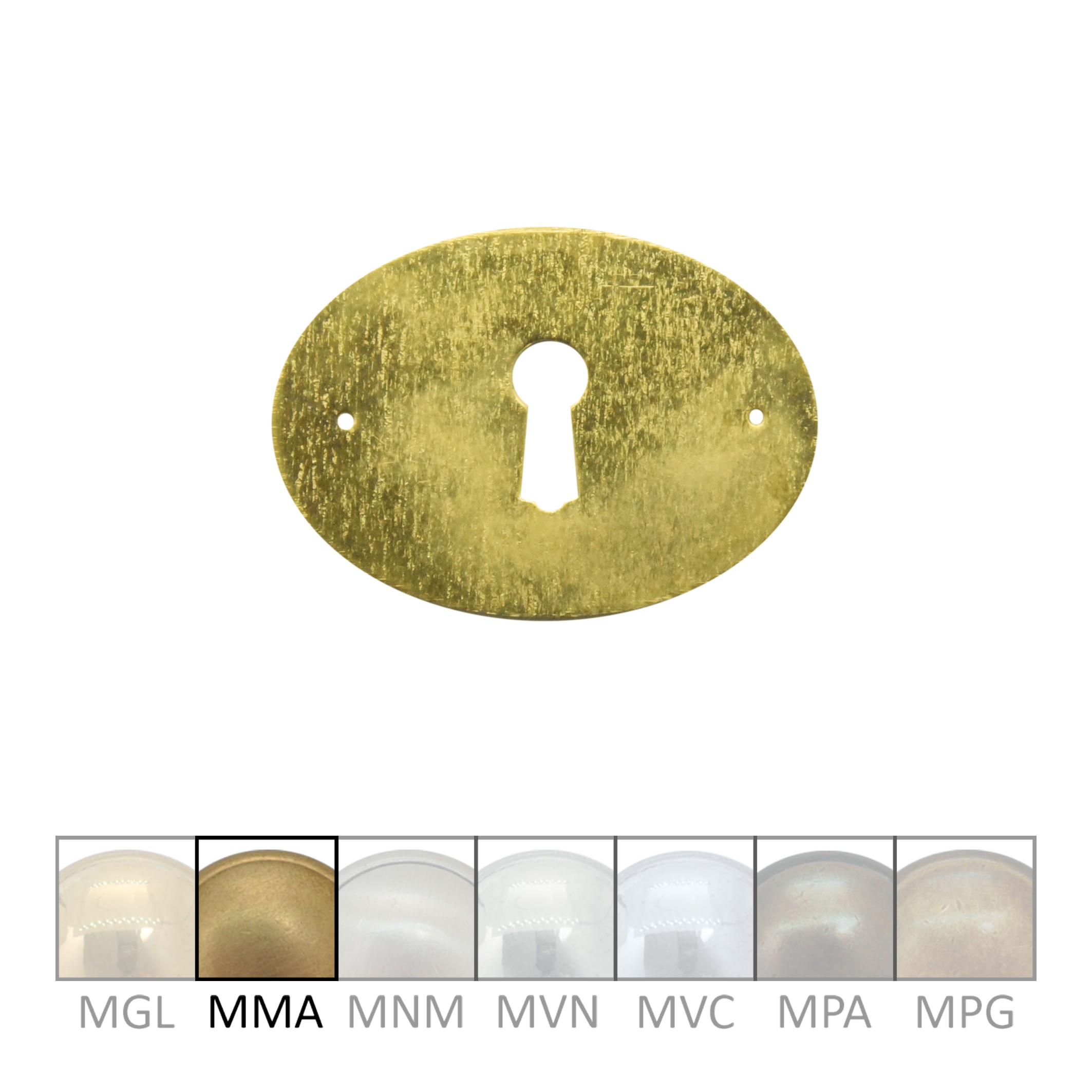 Klassizismus Möbelschild geprägt Messing MMA 50x35mm mit Schlüsselloch Serie KL005 Bild1