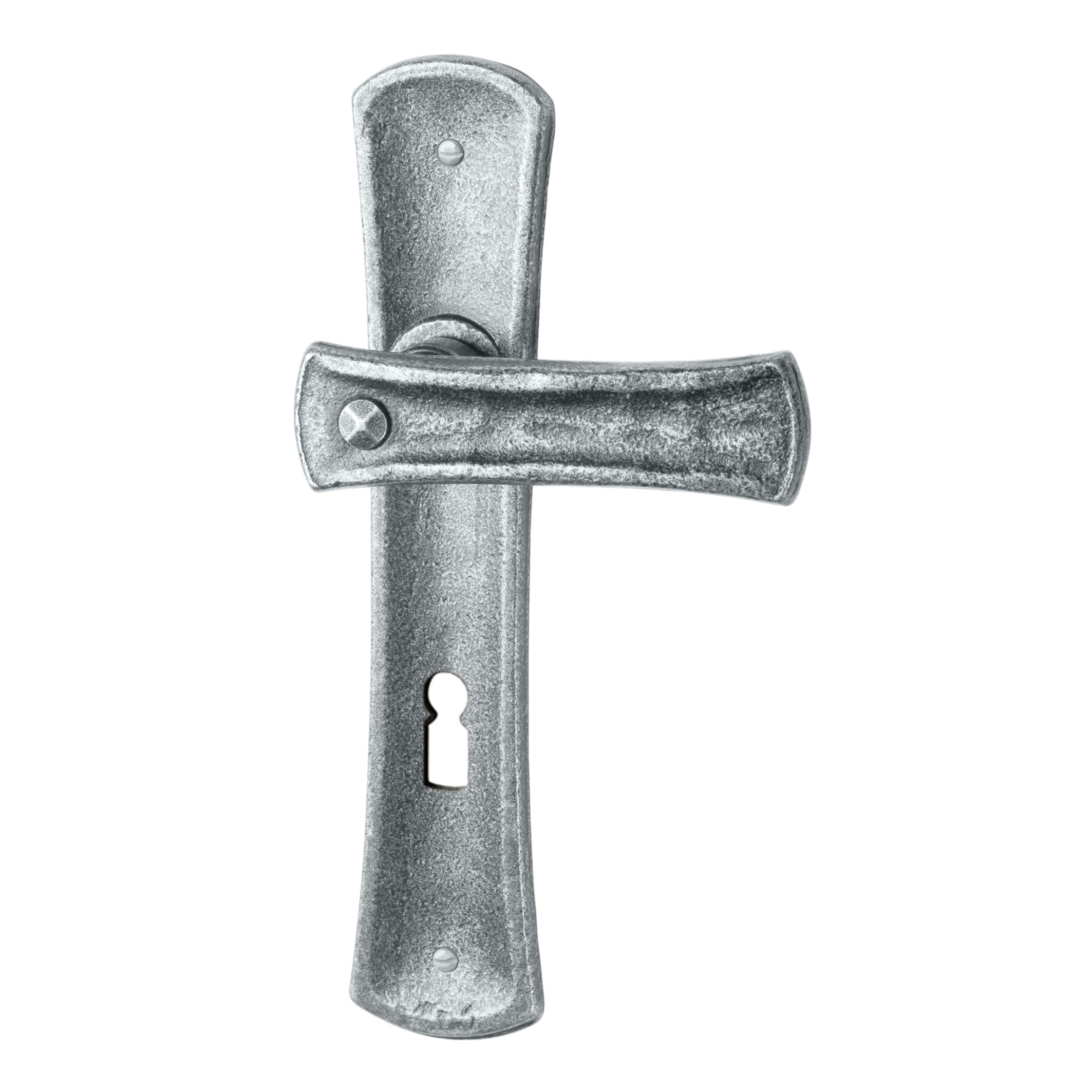 Zimmertürgarnitur in Schmiedeeisen thermopatiniert ® BB 72 mit TD078 Serie TG511 Bild1