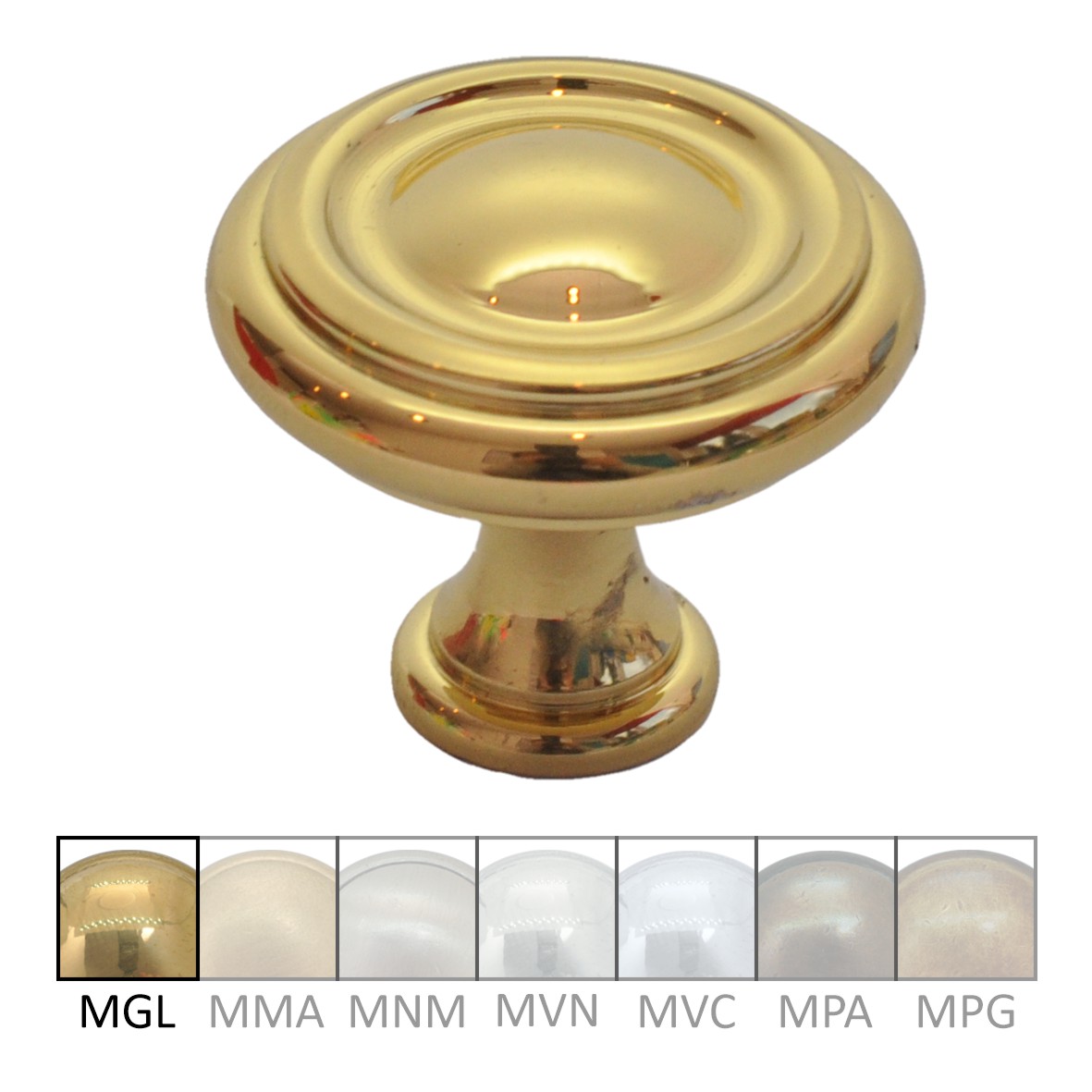 Möbelknopf in Messing glänzend mit Schutzlack, D