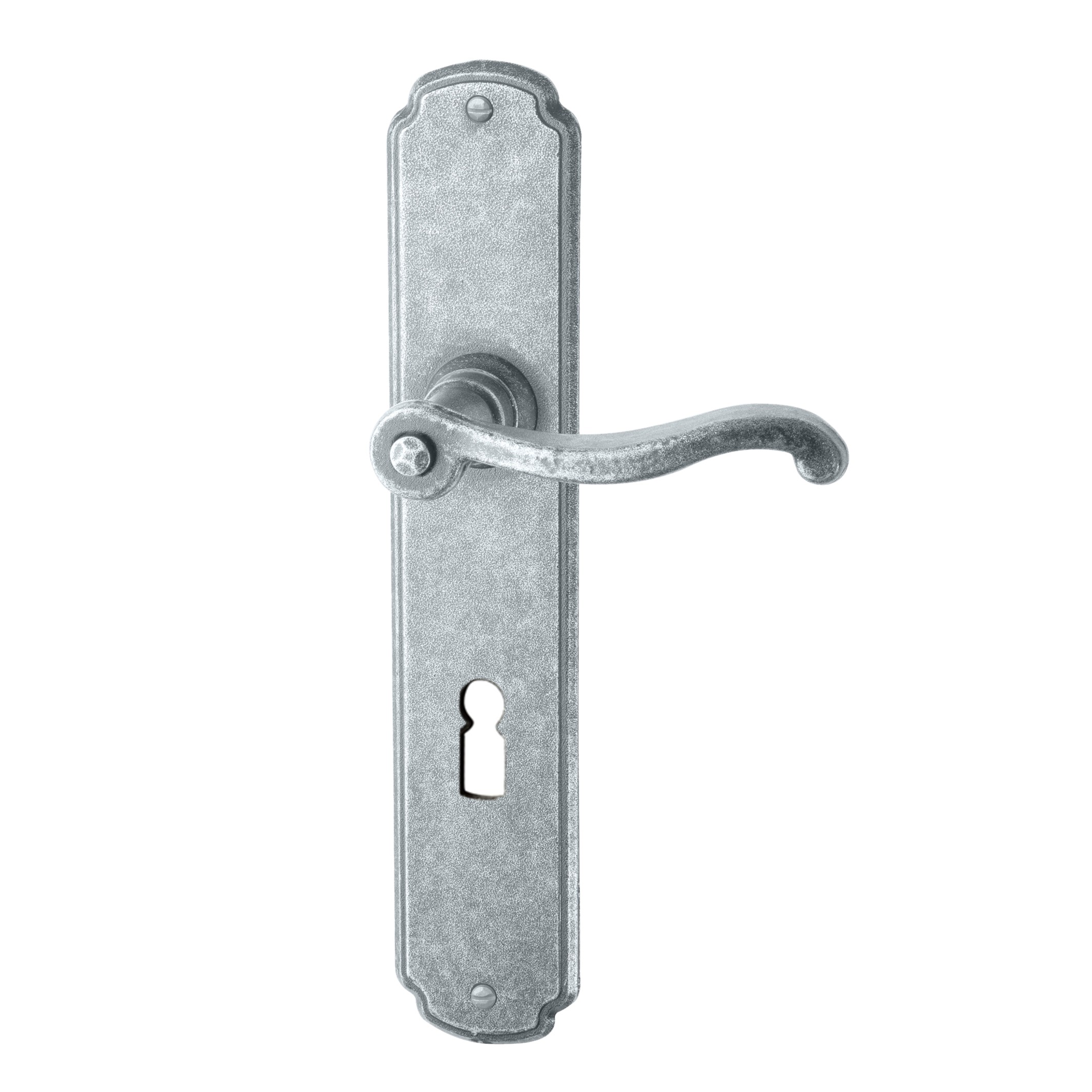 Zimmertürgarnitur in Schmiedeeisen thermopatiniert ® BB 72 mit TD058 Serie TG502 Bild1