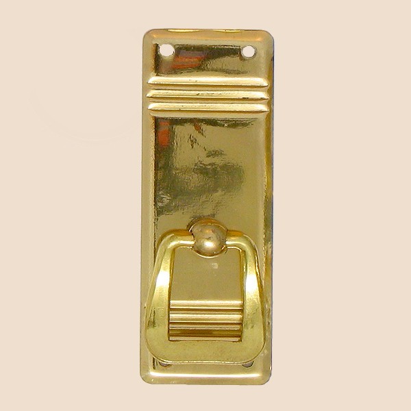 Jugendstil Möbelschild geprägt Messing MGL 27 x 75mm mit Griff Serie JU004 Bild1