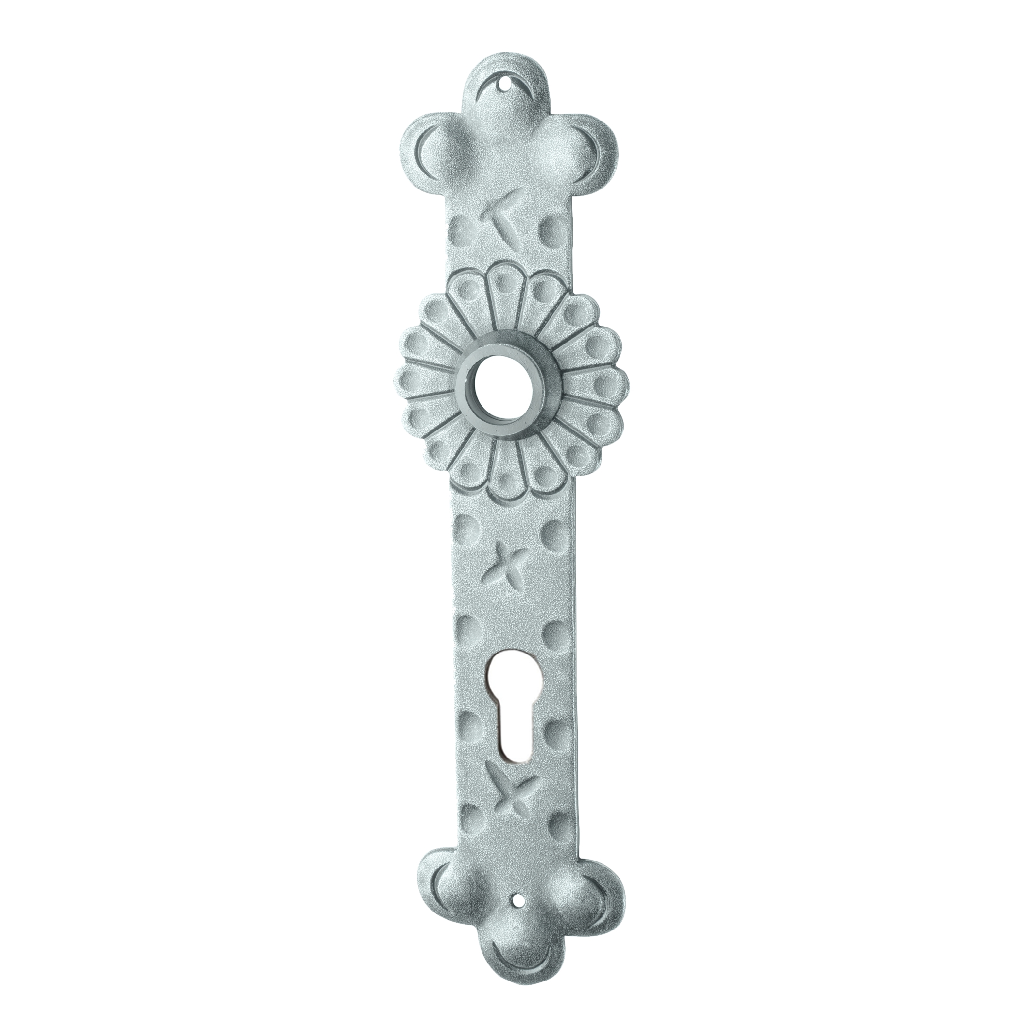 Haustürschild Dist. 92 mm PZ, Eisen thermopatiniert ® L x B
