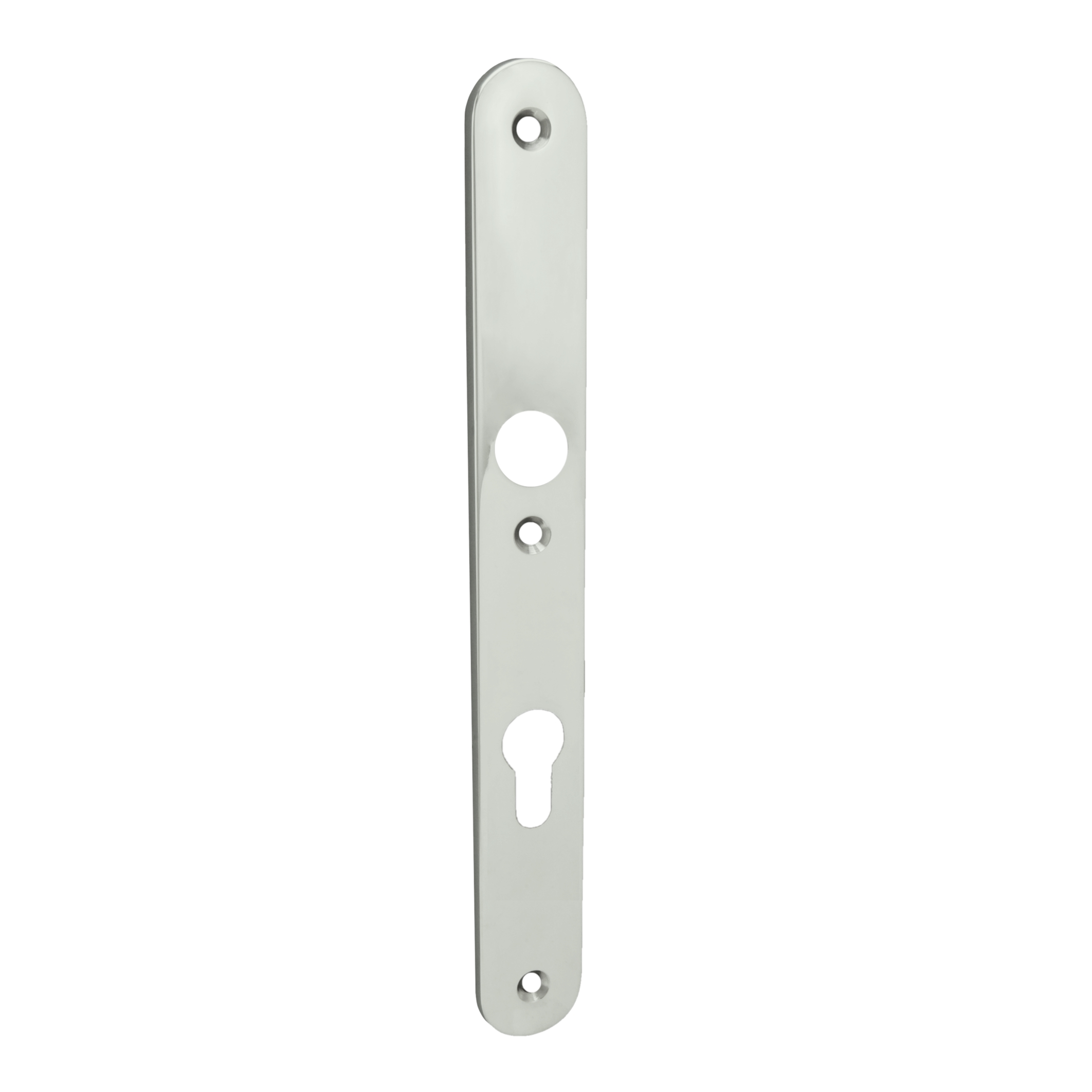 Sicherheitstürschild Innen Dist. 72 mm PZ,Messing vernickelt poliert 255 x 30 x 5 mm der Serie TS095 Bild1