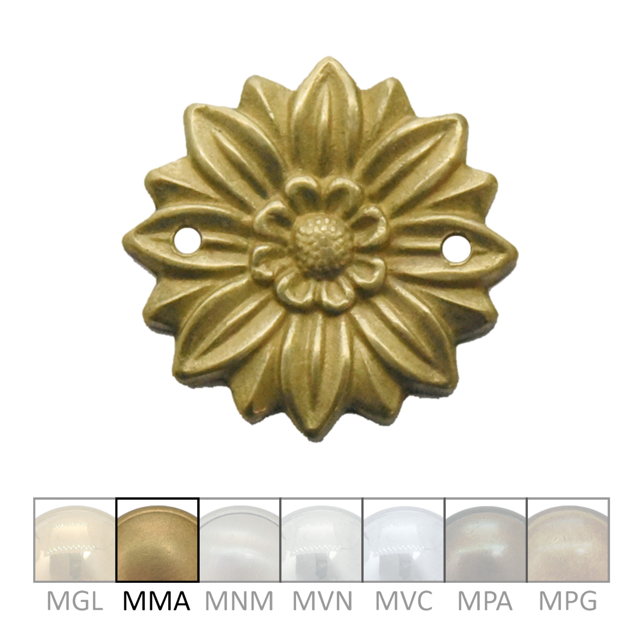Klassizismus Rosette gegossen Messing MMA D38mm Serie KL129 Bild1