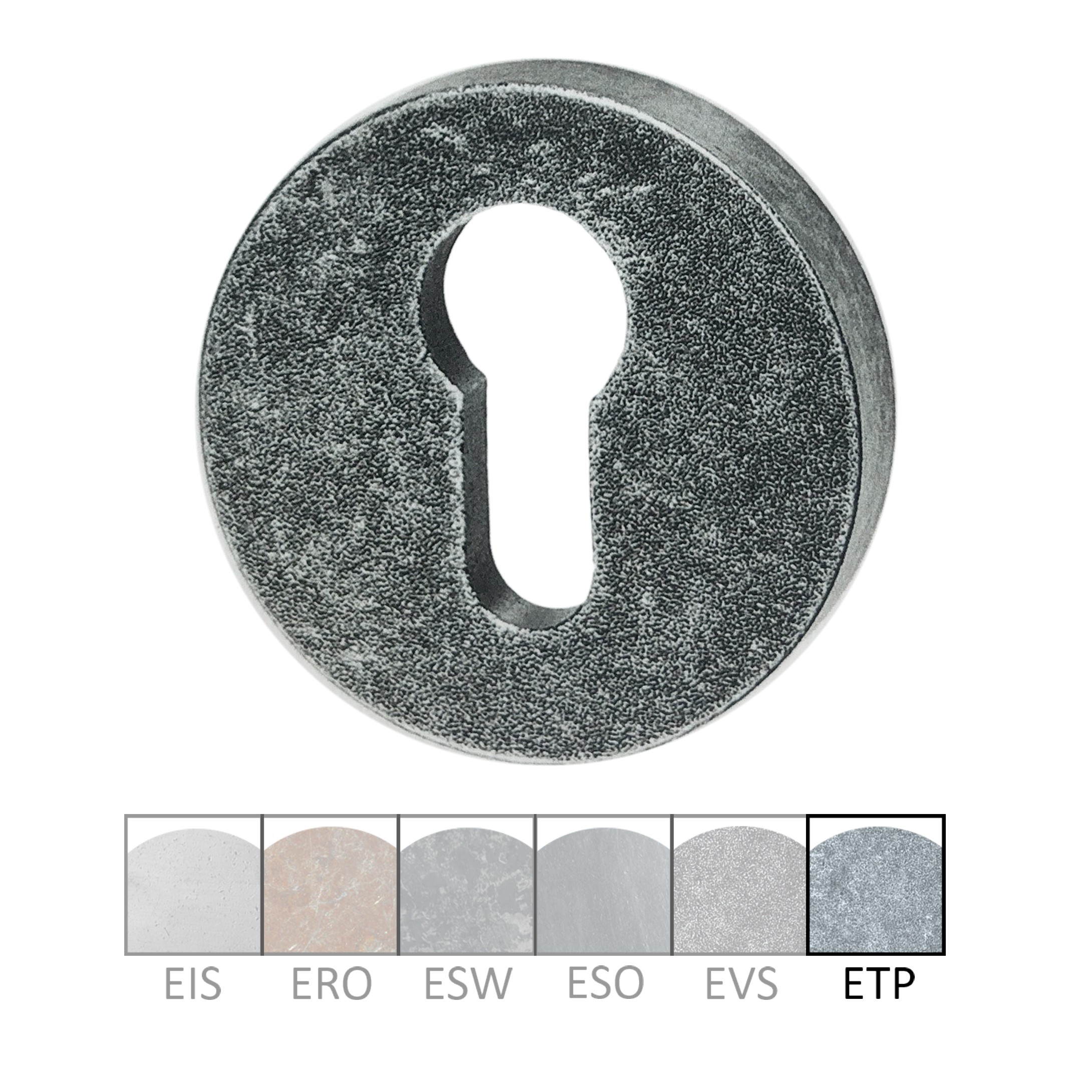 Sicherheitsrosette Außen PZ-Lochung Eisen ETP D