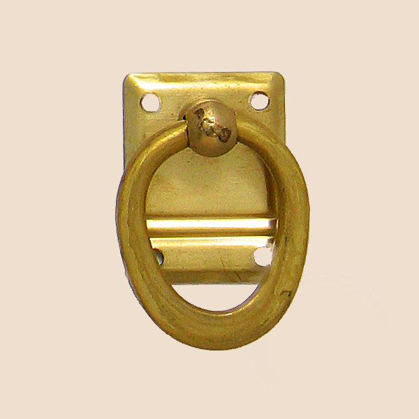Jugendstil Möbelschild geprägt Messing MMA 25 x 30mm mit Griff rund Serie JU104 Bild1