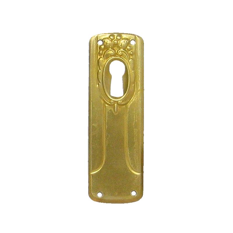 Jugendstil Möbelschild Messing MGL 26 x 80mm mit Schlüsselloch Serie JU015 Bild1