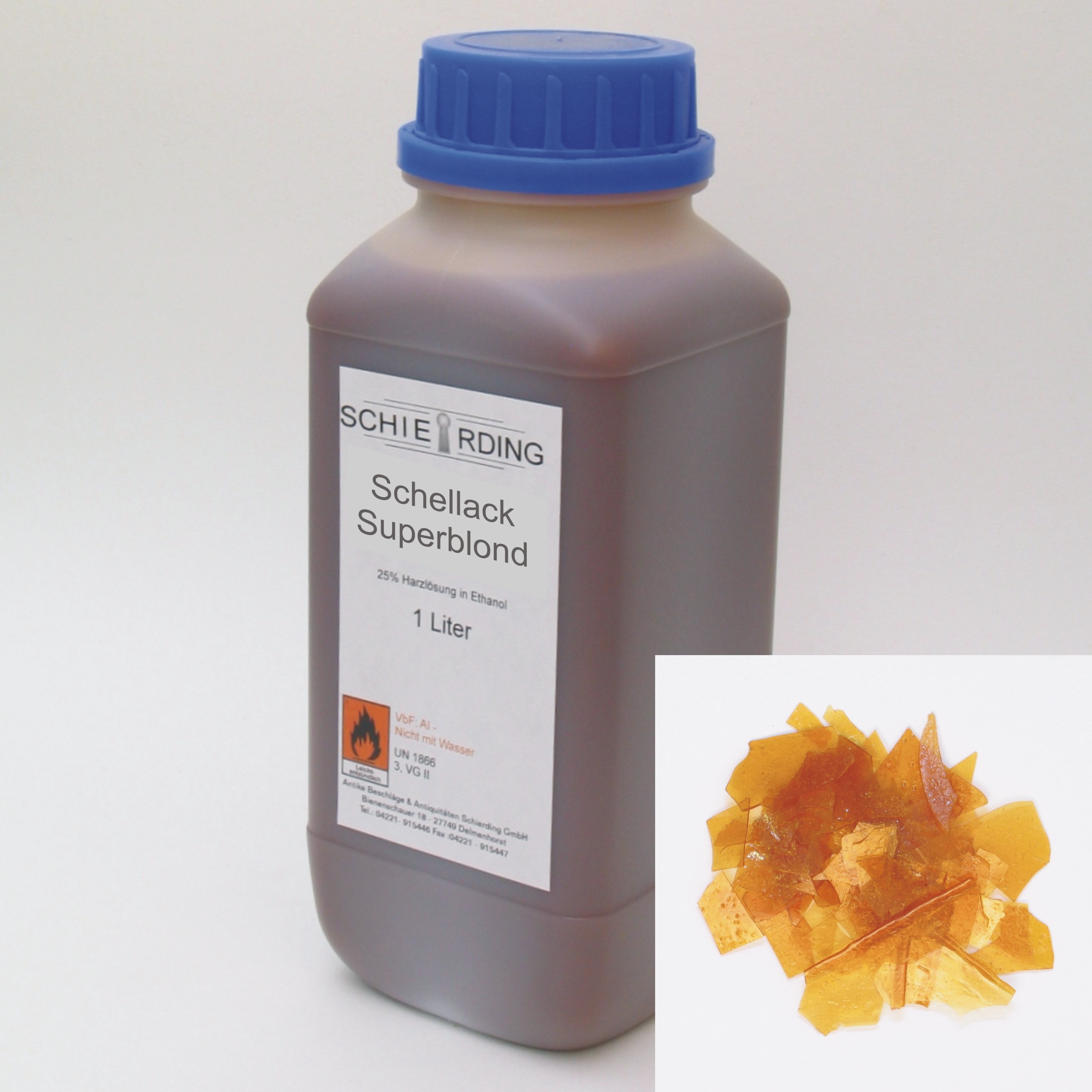 Gelöster Schellack superblond 1 Liter Serie LA003 Bild1