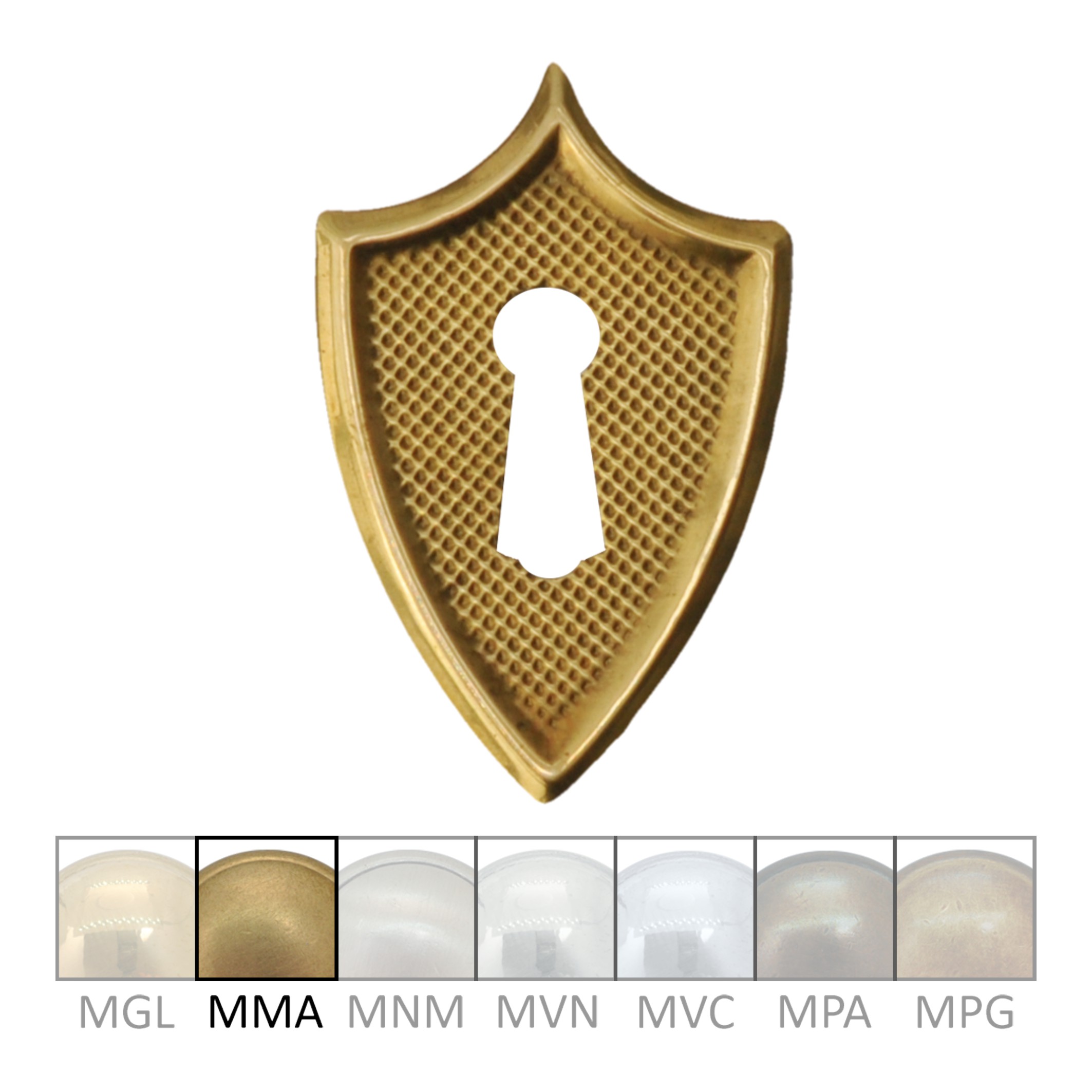 Klassizismus Möbelschild geprägt Messing MMA 40x60mm mit Schlüsselloch Serie KL048 Bild1