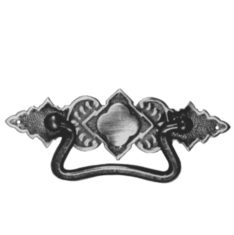 Historismus Möbelschild geprägt Messing MMA 115 x 35mm mit Griff Serie HI022 Bild1