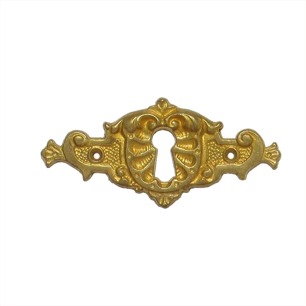 Historismus Möbelschild gegossen Messing MMA 78 x 36mm mit Schlüsselloch Serie HI005 Bild1