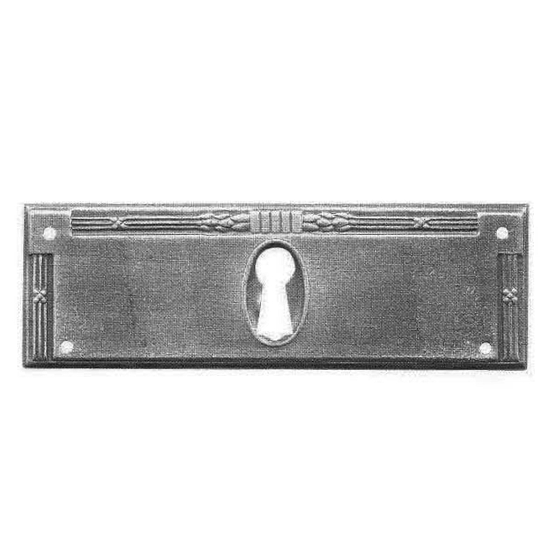 Jugendstil Möbelschild geprägt Messing MMA 93 x 32mm mit Schlüsselloch Serie JU031 Bild1
