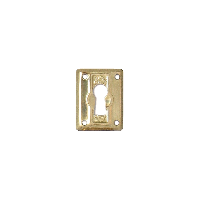 Jugendstil Möbelschild Messing MGL 23 x 30mm mit Schlüsselloch Serie JU001 Bild1