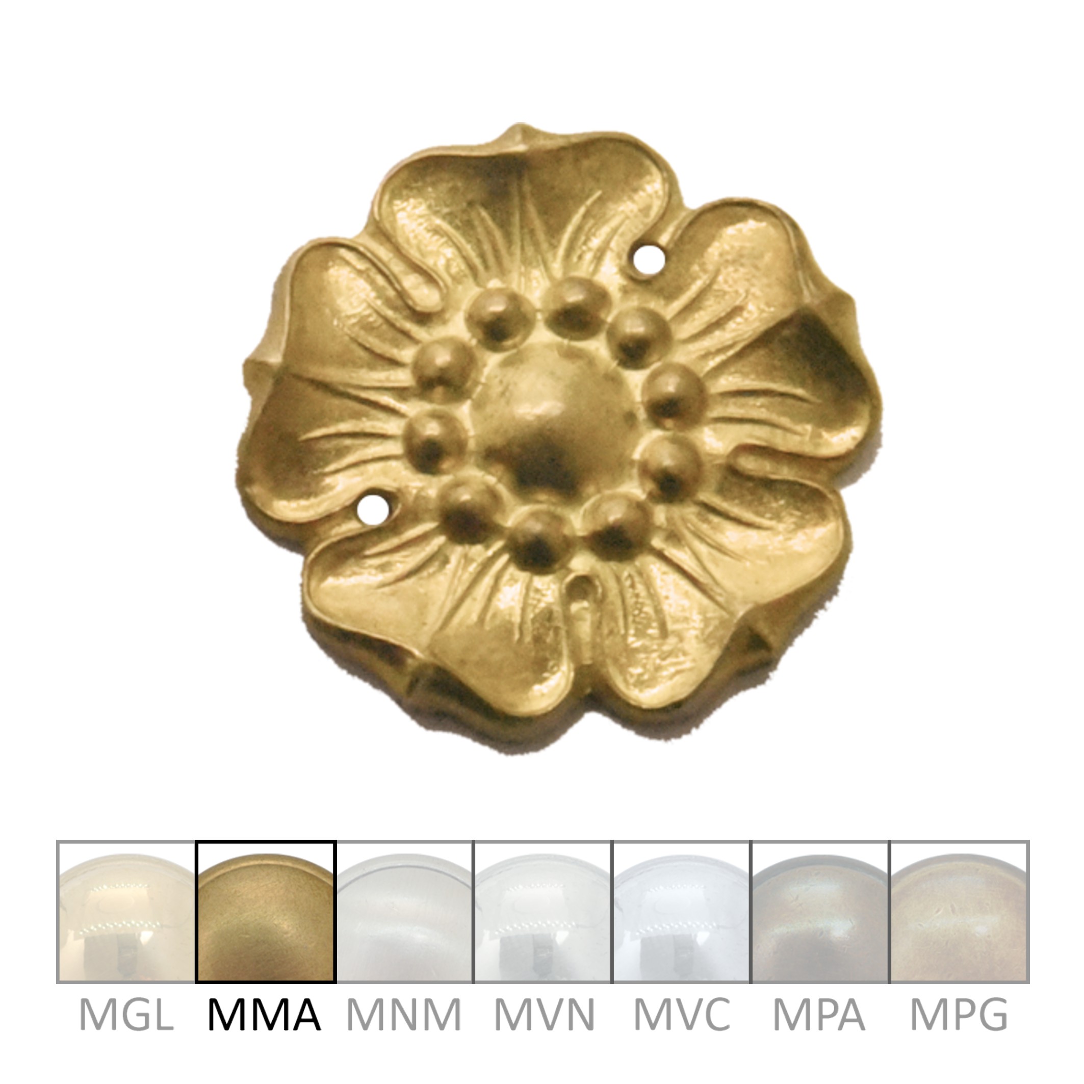 Klassizismus Rosette gegossen Messing MMA D35mm Serie KL127 Bild1