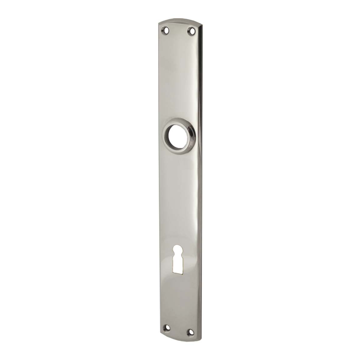 Zimmertürschild Dist. 72 mm  Messing vernickelt matt, 233x33x5 mm Serie TS123 Bild1