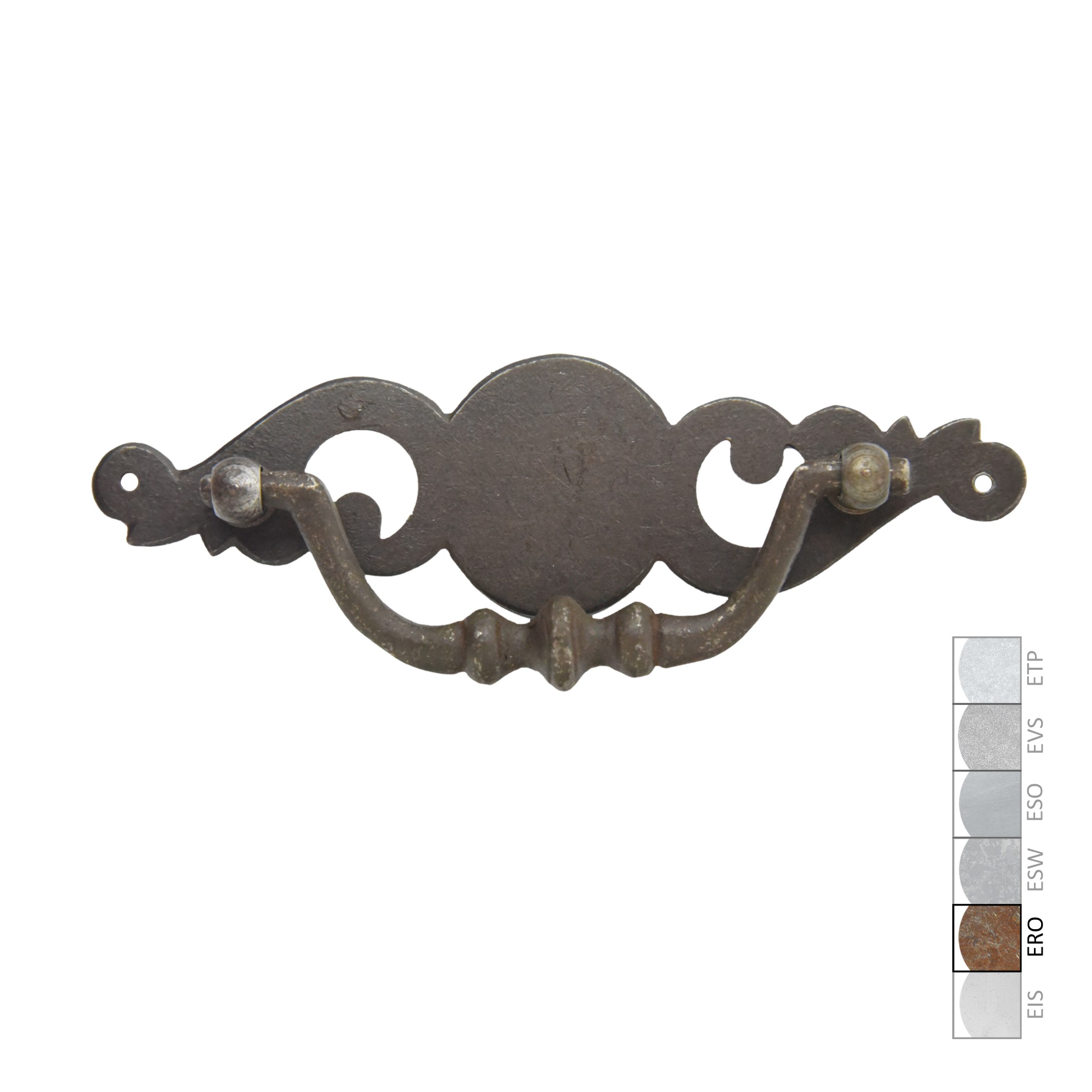 Barock Schlüsselschild 40 x 155mm mit Griff, Eisen rostig Serie BA013 Bild1