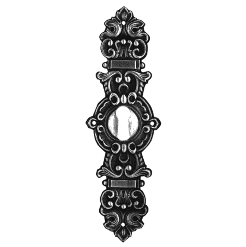 Historismus Möbelschild geprägt - Messing patiniert - 37 x 115 mm der Serie HI026 Bild1 Historismus Möbelschild geprägt Messing MPA 37 x 115mm mit Schlüsselloch Serie HI026 Bild1