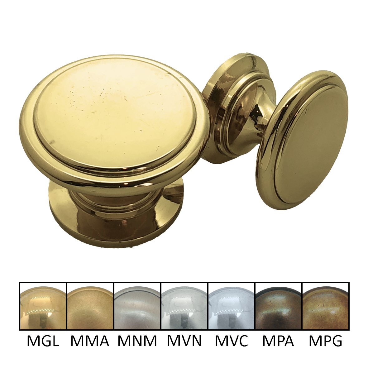 Möbelknopf in Messing glänzend mit Schutzlack, D Möbelknopf in Messing glänzend mit Schutzlack, D