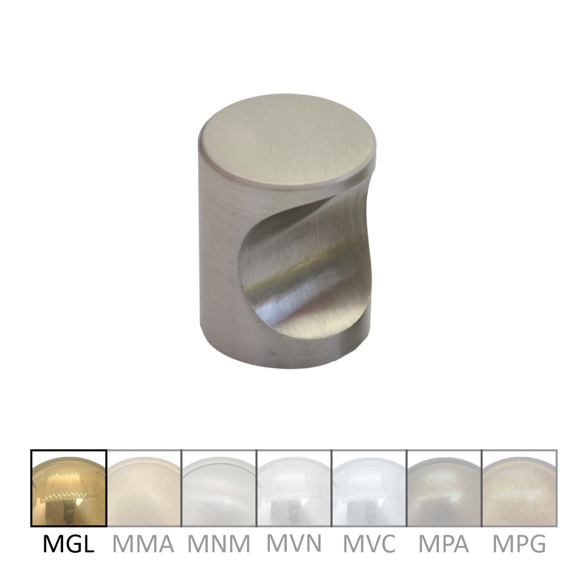 Cylinder Möbelknopf in Messing glänzend mit Schutzlack, D