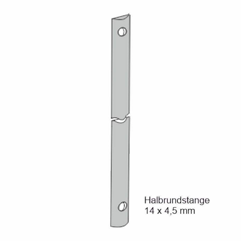 Halbrundstange 14 x 4,5 mm Länge 1000 Serie FS100 Bild1