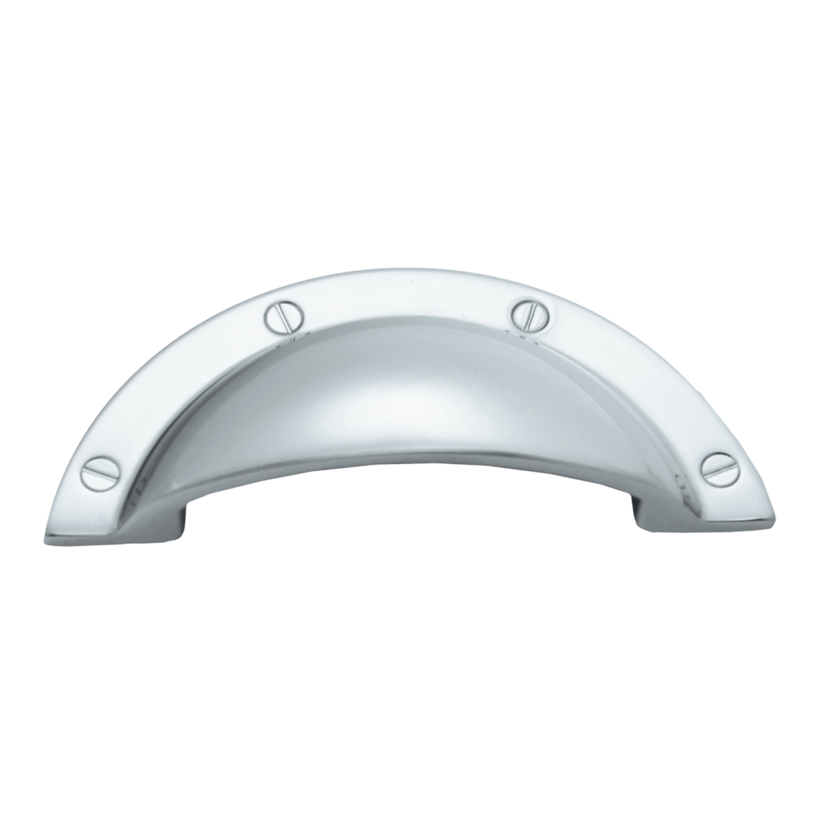 Muschelgriff Halbkreis aus Messing verchromt mit Schutzlack B X H Muschelgriff Halbkreis aus Messing verchromt mit Schutzlack B X H