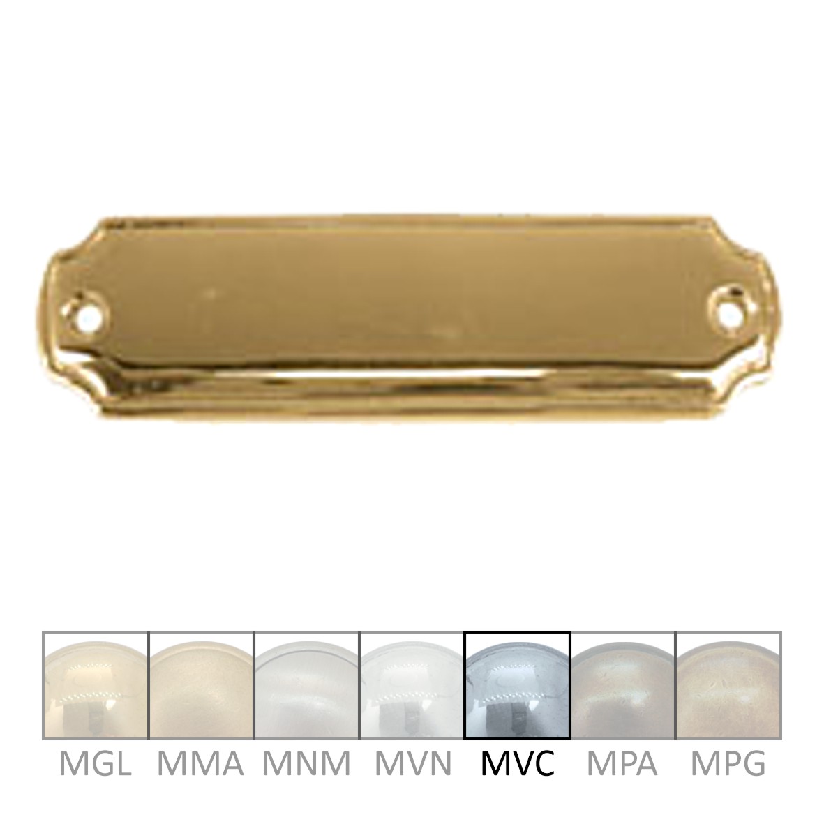 Namensschild Messing verchromt MVC 100x27mm Serie NS009 Bild1