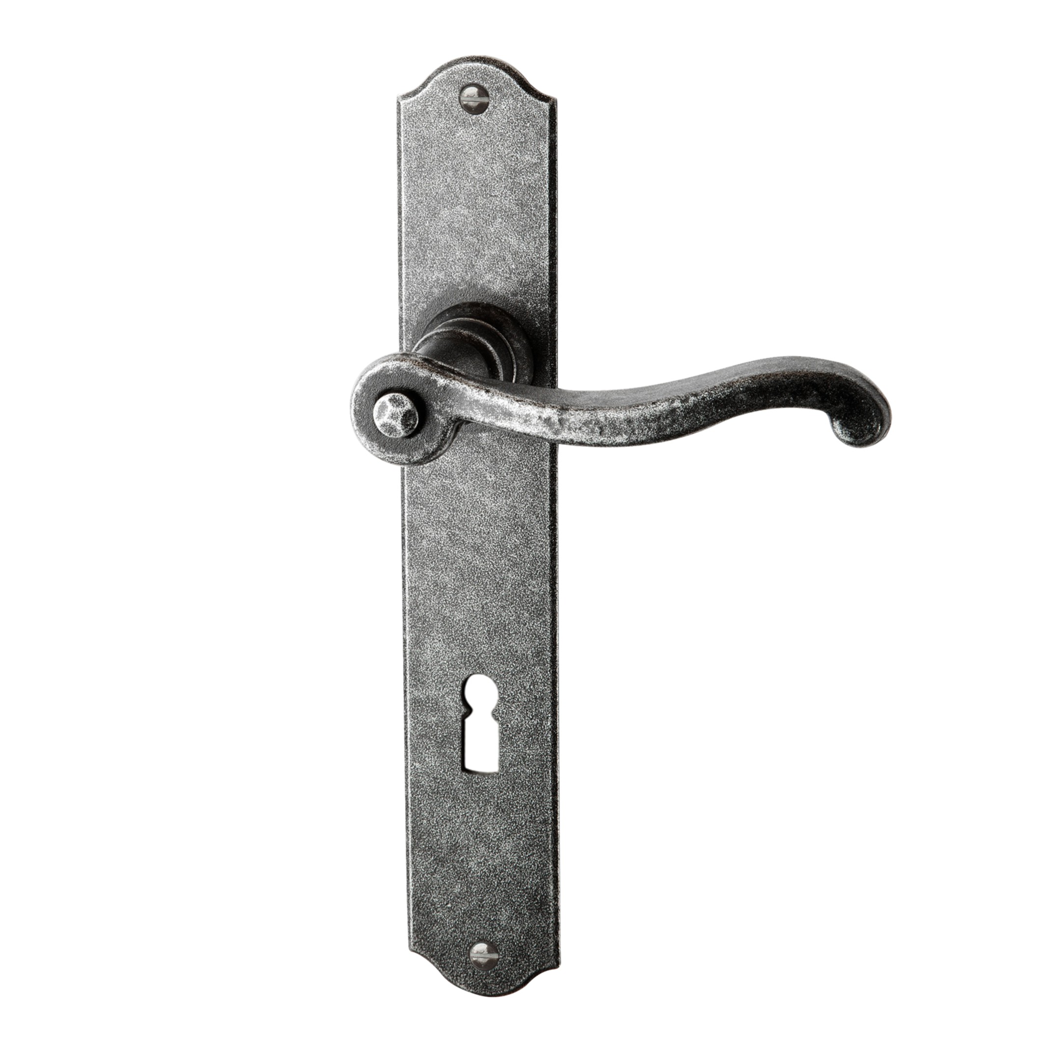 Zimmertürgarnitur in Schmiedeeisen schwarz passiviert BB 72 mit TD058 Serie TG504 Bild1