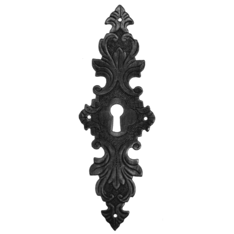 Historismus Möbelschild geprägt Messing MMA 37 x 93mm mit Schlüsselloch Serie HI024 Bild1