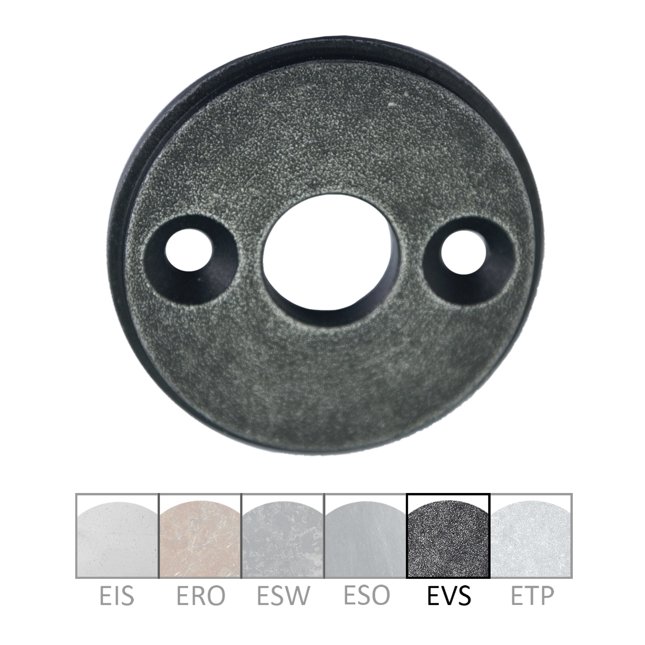 Sicherheitstürdrückerrosette Innen Eisen schwarz passiviert EVS, D 60mm Serie TR536 Bild1