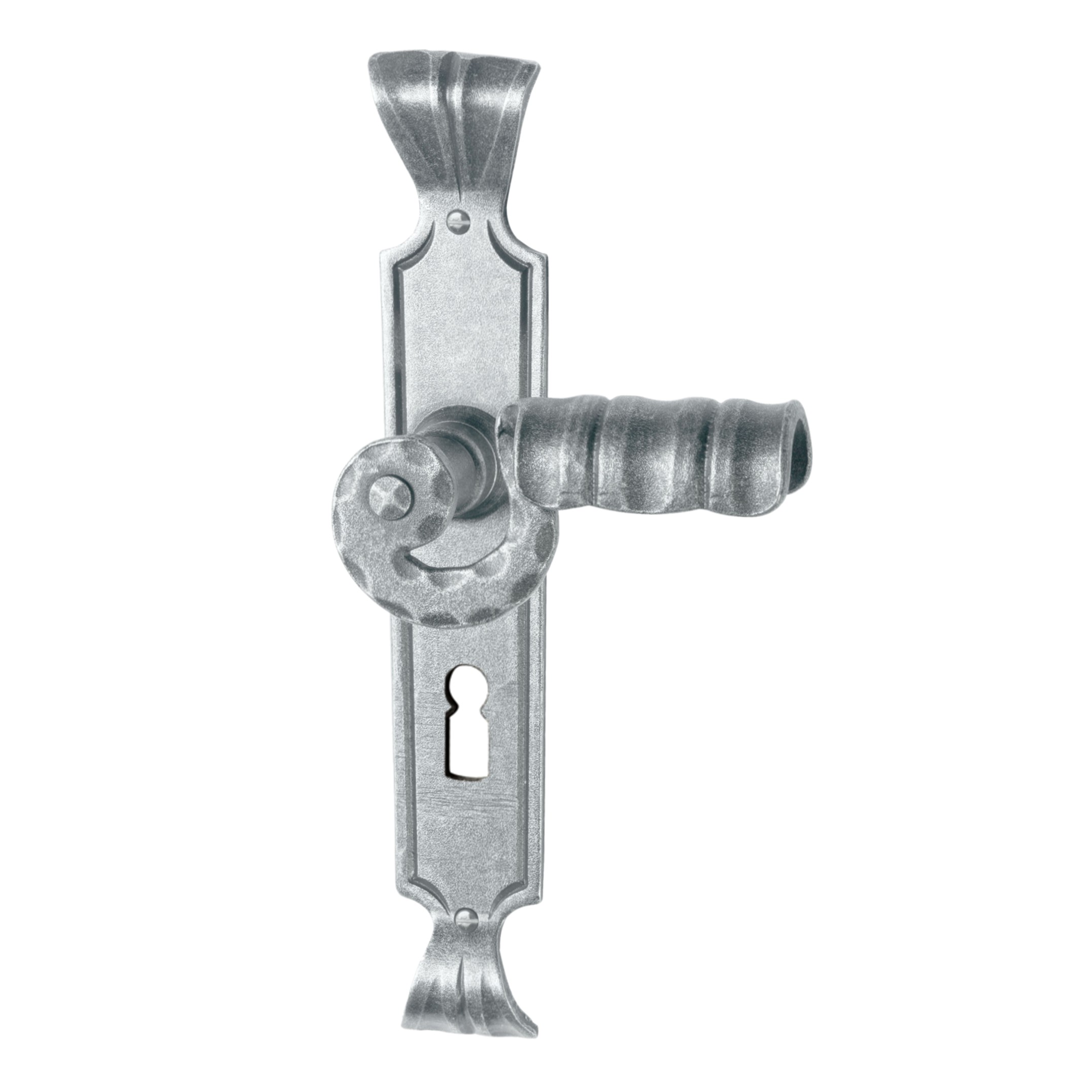 Zimmertürgarnitur in Schmiedeeisen thermopatiniert ® BB 72 mit TD072 Serie TG510 Bild1