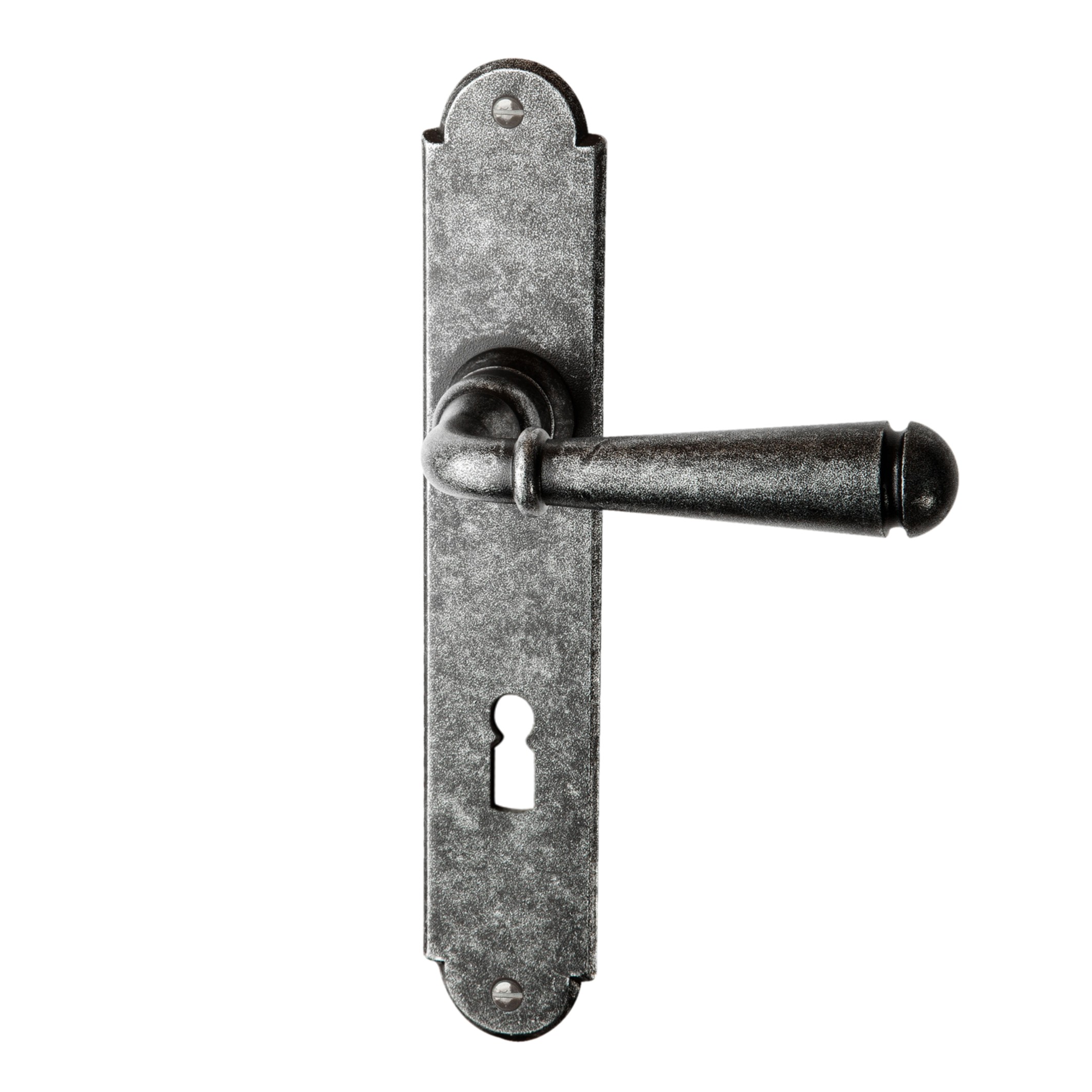 Zimmertürgarnitur BB. Dist. 72 in Eisen. LxB Zimmertürgarnitur in Schmiedeeisen schwarz passiviert BB 72 mit TD061 Serie TG501 Bild1