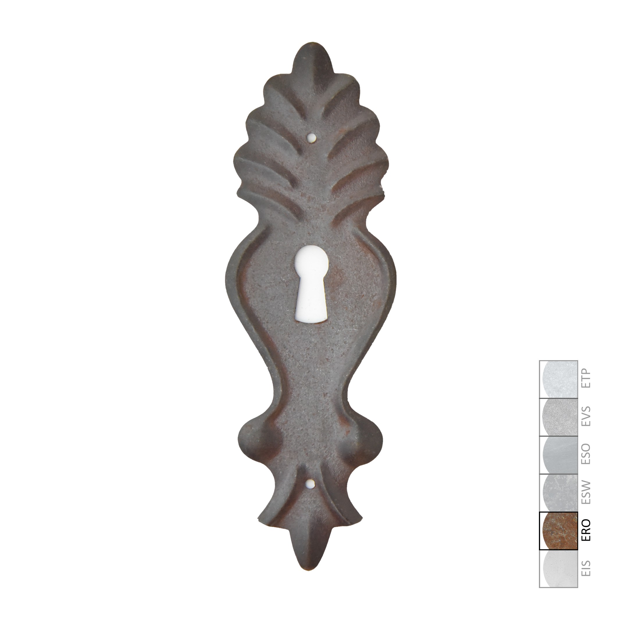 Barock Schlüsselschild 155 x 50mm mit Schlüsselloch, Eisen Serie BA010 Bild1