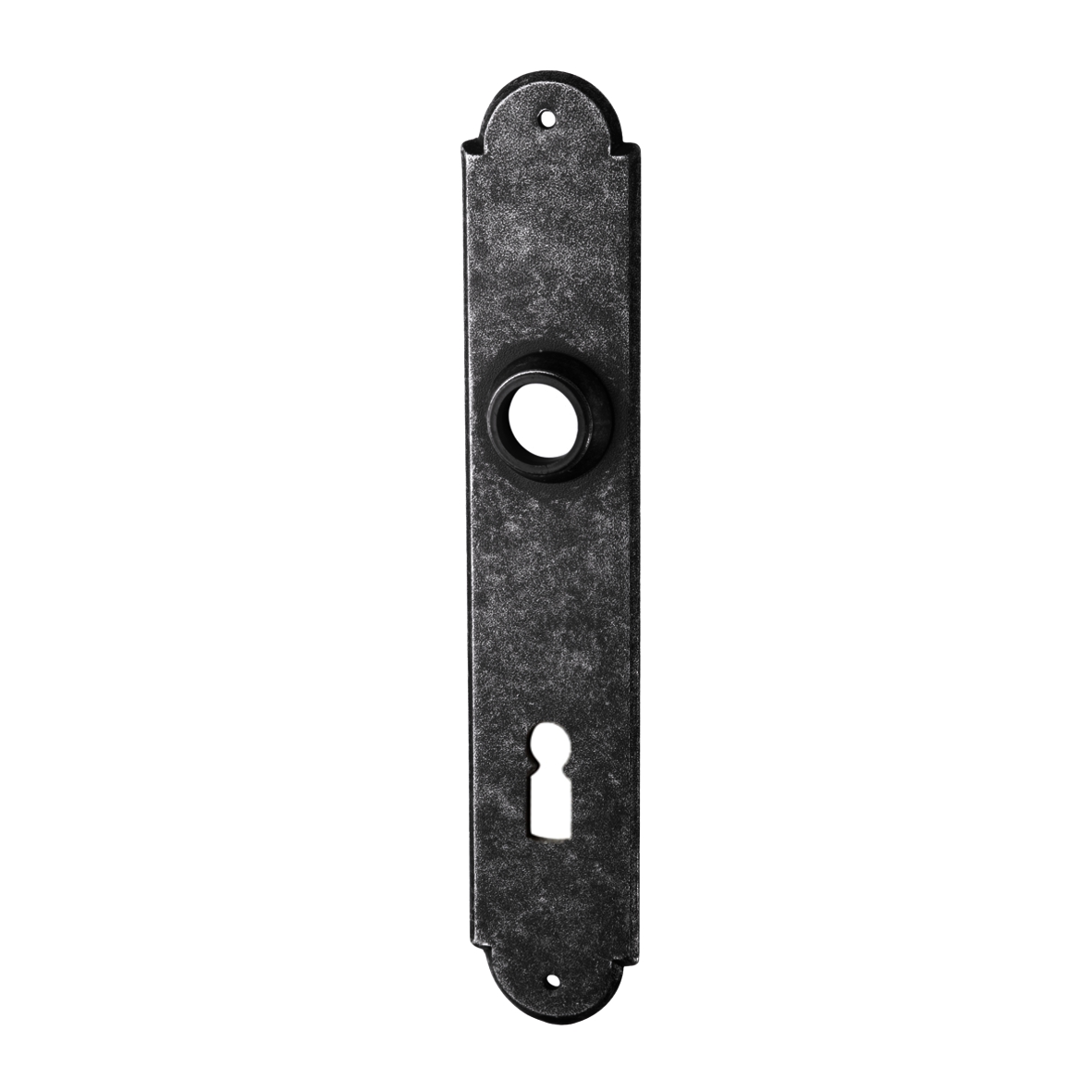 Zimmertürschild Dist. 72 mm BB, Eisen schwarz stahl L x B