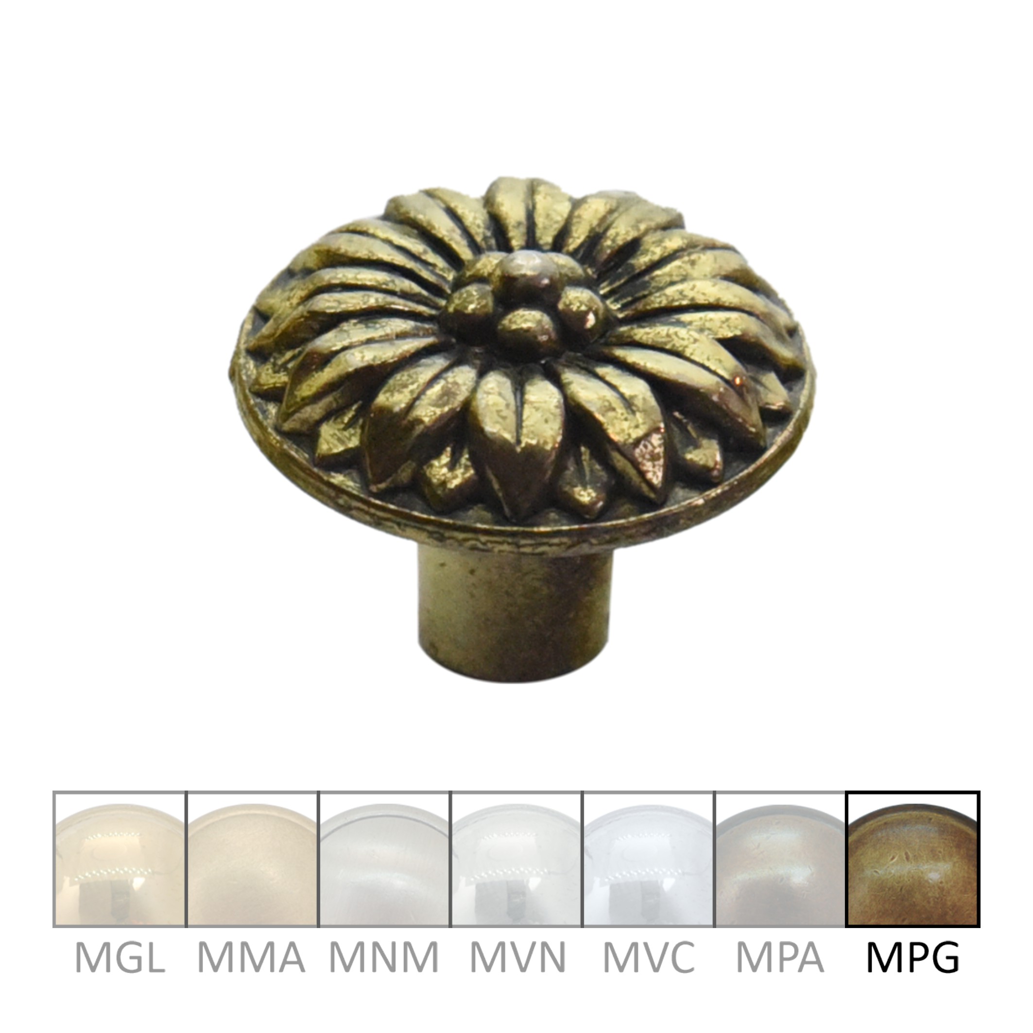 Möbelknopf in Messing mit versch. Oberflächen erhältlich. D Möbelknopf Messing MPG D 30mm Serie KN154 Bild1