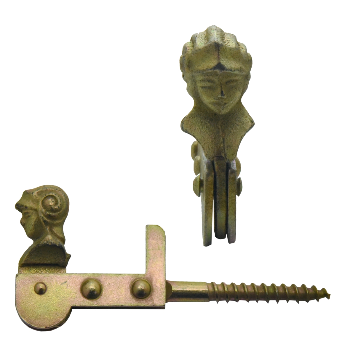 Ritterkopf Ladenhalter in Eisen. 110-125 mm Bild1 Ladenhalter gelb-verzinkt ,RITTER, Serie FB802 Bild1