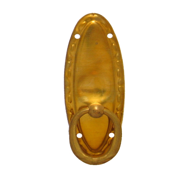 Jugendstil Möbelschild geprägt Messing MMA 29 x 80mm mit Griff Serie JU002 Bild1