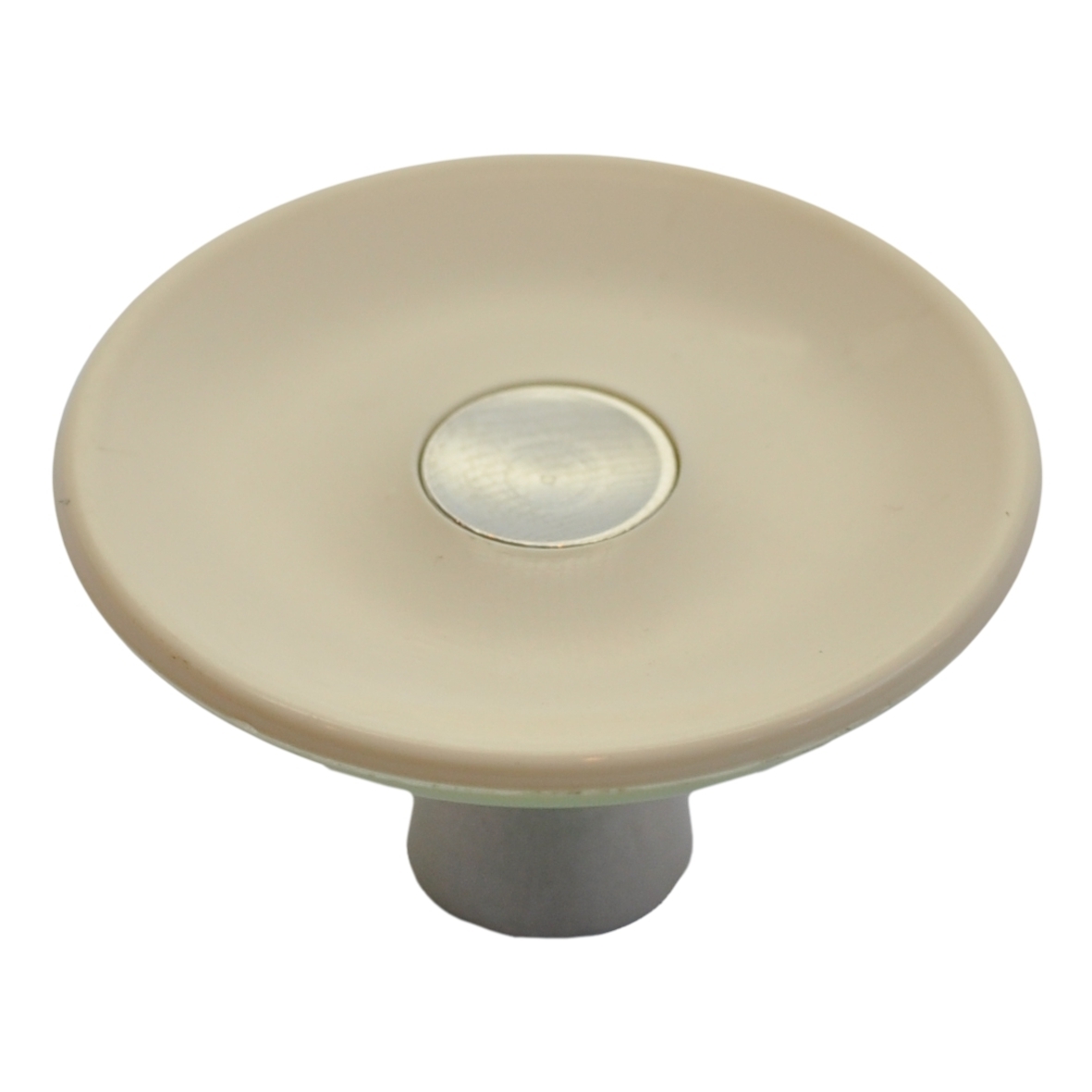 Art Deco Möbelknopf Messing vernickelt D38mm Elfenbein Serie AD001 Bild1