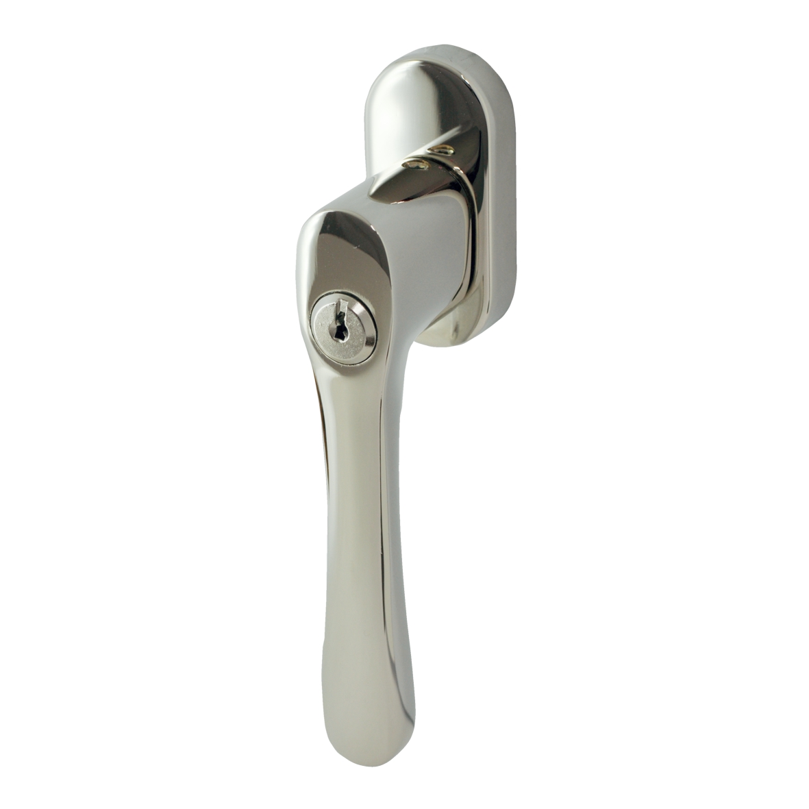 Abschließbarer Fenstergriff in Nickel 128 mm Bild1